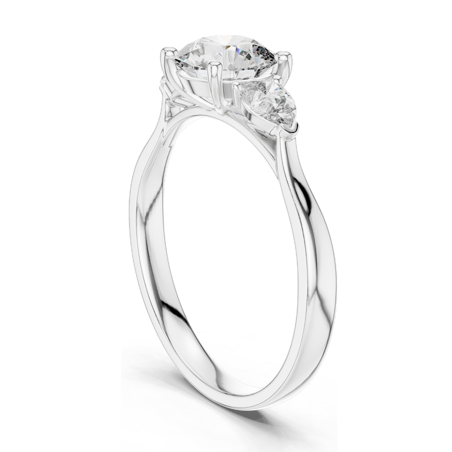 1.5 CT Lab Diamond Three-Stone Engagement Ring for Women | VVS-VS EF Clarity | 18KT, 14KT, 10KT Gold & 925 Silver | Moissanite & Diamond Options in Rose, Yellow, White Gold