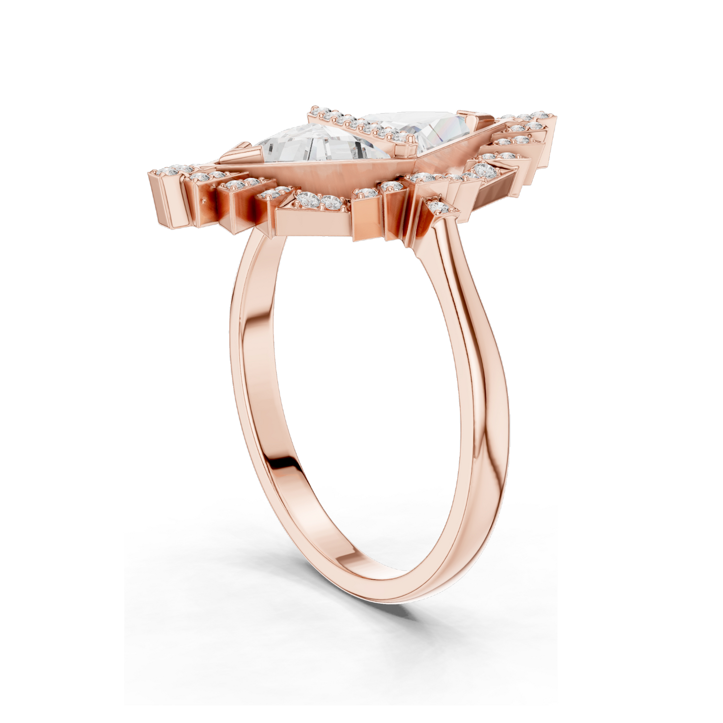 Exquisite 1.38 CT Lab Diamond Art Deco Ring | VVS-VS EF Clarity | 18KT, 14KT, 10KT Gold & 925 Silver | Rose, Yellow, White Gold & Moissanite Options