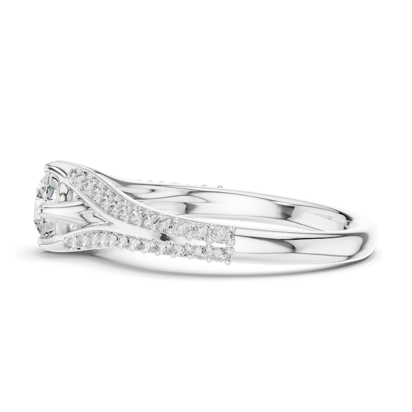0.832 CT Round Lab Diamond Ring | 18KT, 14KT, 10KT Gold & 925 Silver | Rose, Yellow, White Gold | Moissanite Option