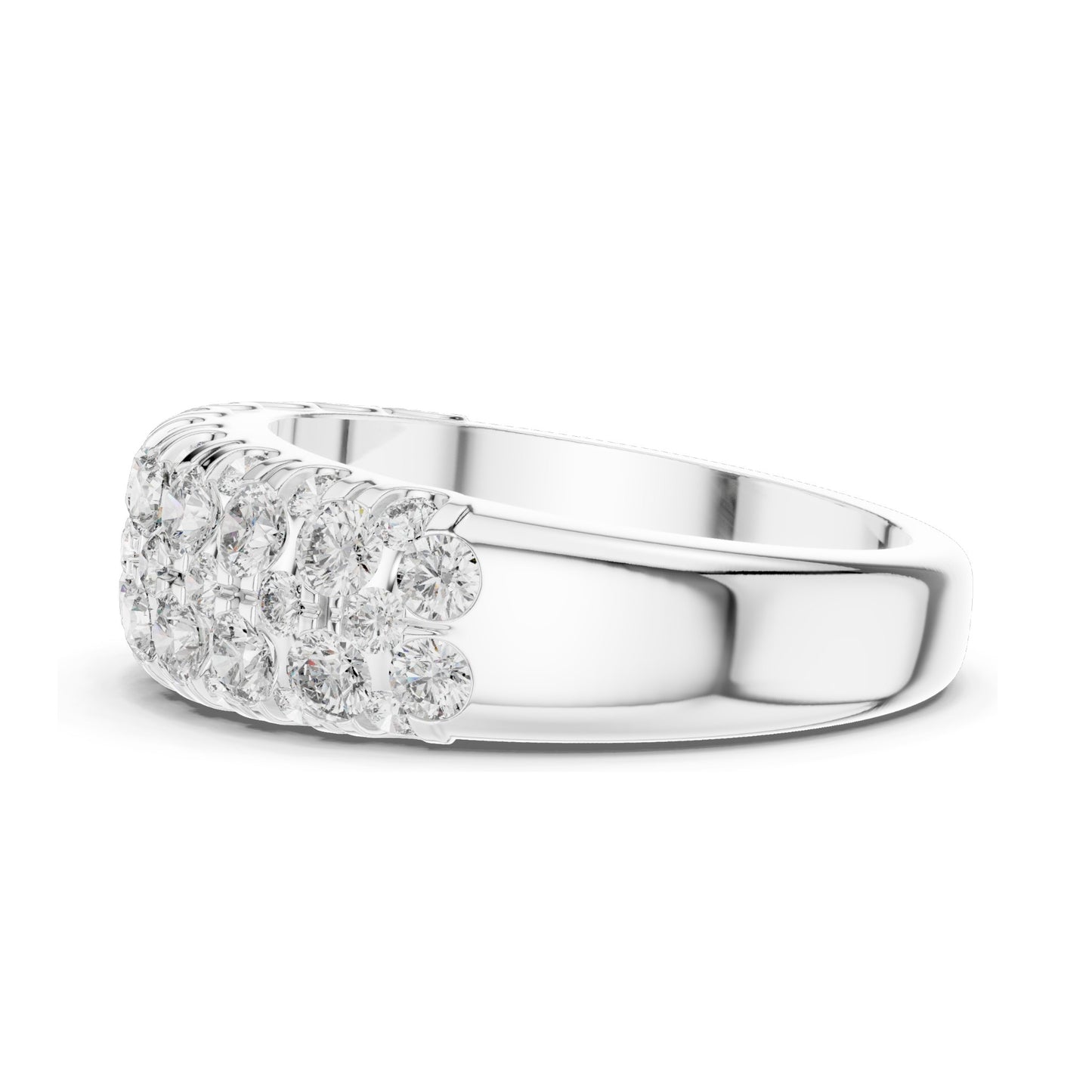 1.92 CT Total Lab Diamond Pave Eternity Band Ring for Women | VVS-VS EF Clarity | 18KT, 14KT, 10KT Gold & 925 Silver | Rose, Yellow, White Gold & Moissanite Options