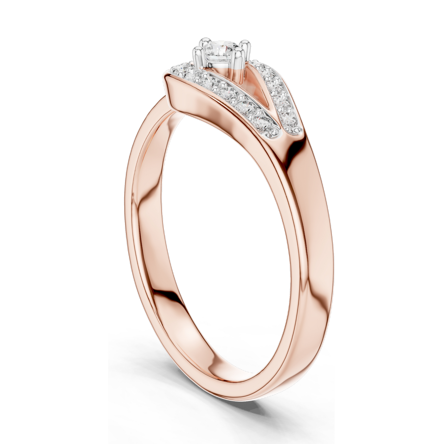 0.20 CT Lab Diamond Women's Ring | VVS-VS EF Clarity | 18KT, 14KT, 10KT Gold & 925 Silver | Rose, Yellow, White Gold & Moissanite Options