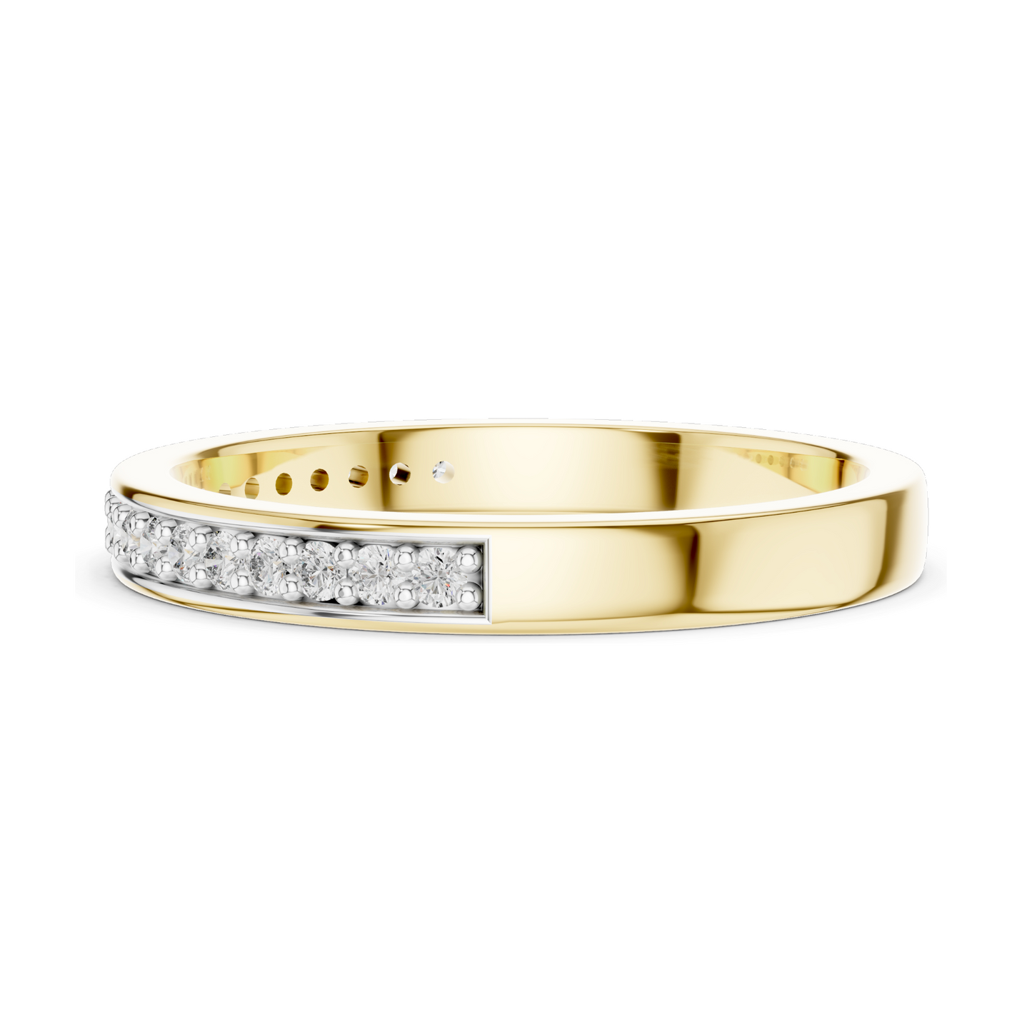 0.16 CT Lab Diamond Band Ring for Women | VVS-VS EF Clarity | Available in 18KT, 14KT, 10KT Gold & 925 Silver | Rose, Yellow, White Gold & Moissanite Options