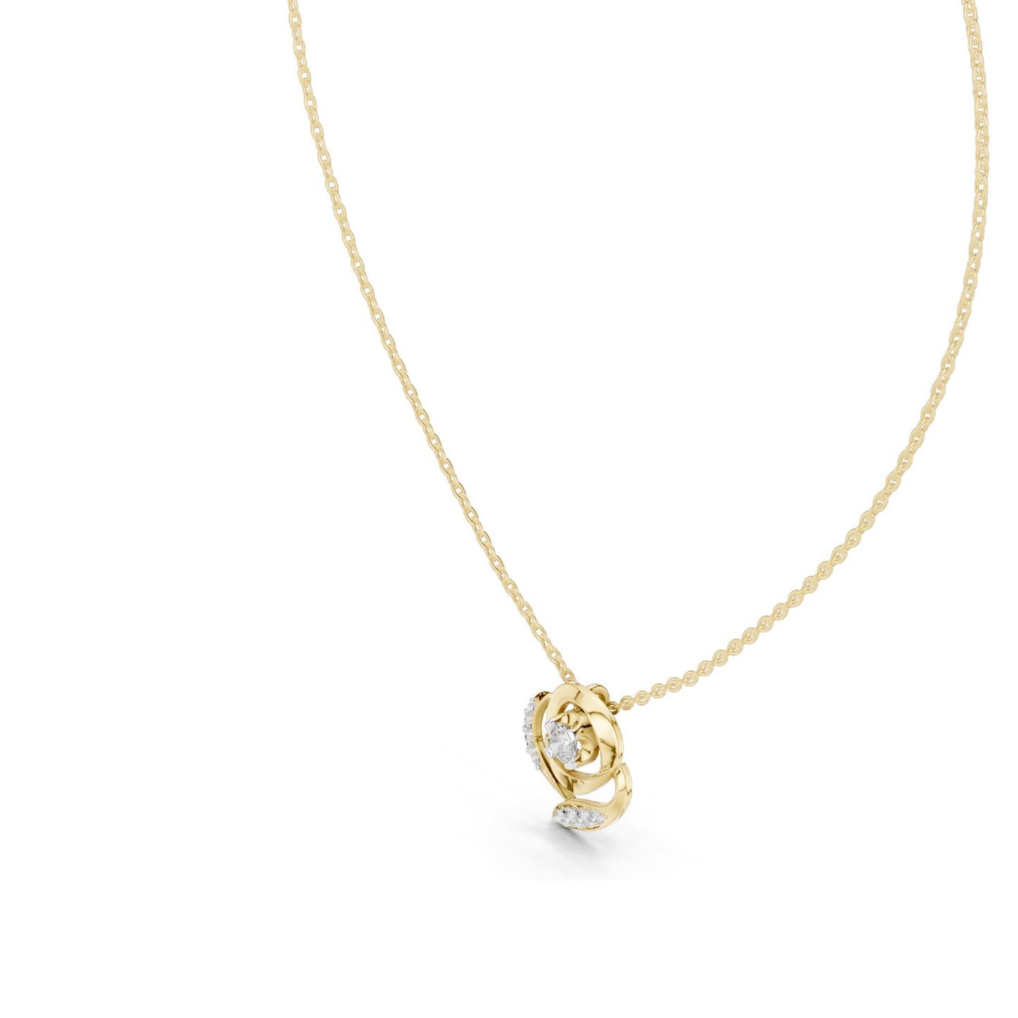 0.35 CT Lab-Created VVS-VS EF CVD Diamond Rose Pendant Necklace | 18KT, 14KT, Rose, Yellow, White Gold Options | Elegant Fine Jewelry
