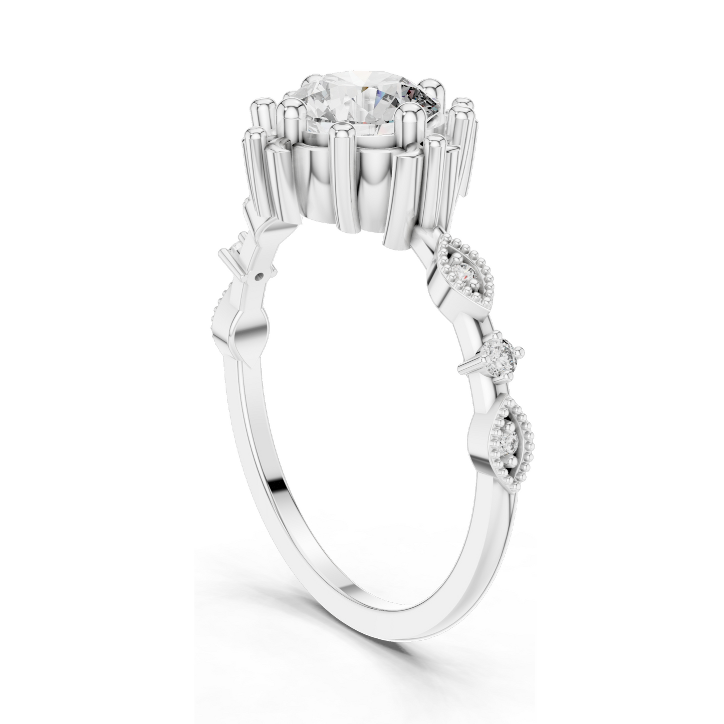 1.04 CT Lab Grown Diamond Ring for Women | VVS-VS Clarity, EF Color | 18KT, 14KT, 10KT Gold & 925 Silver | Rose, Yellow, White Gold & Moissanite Options