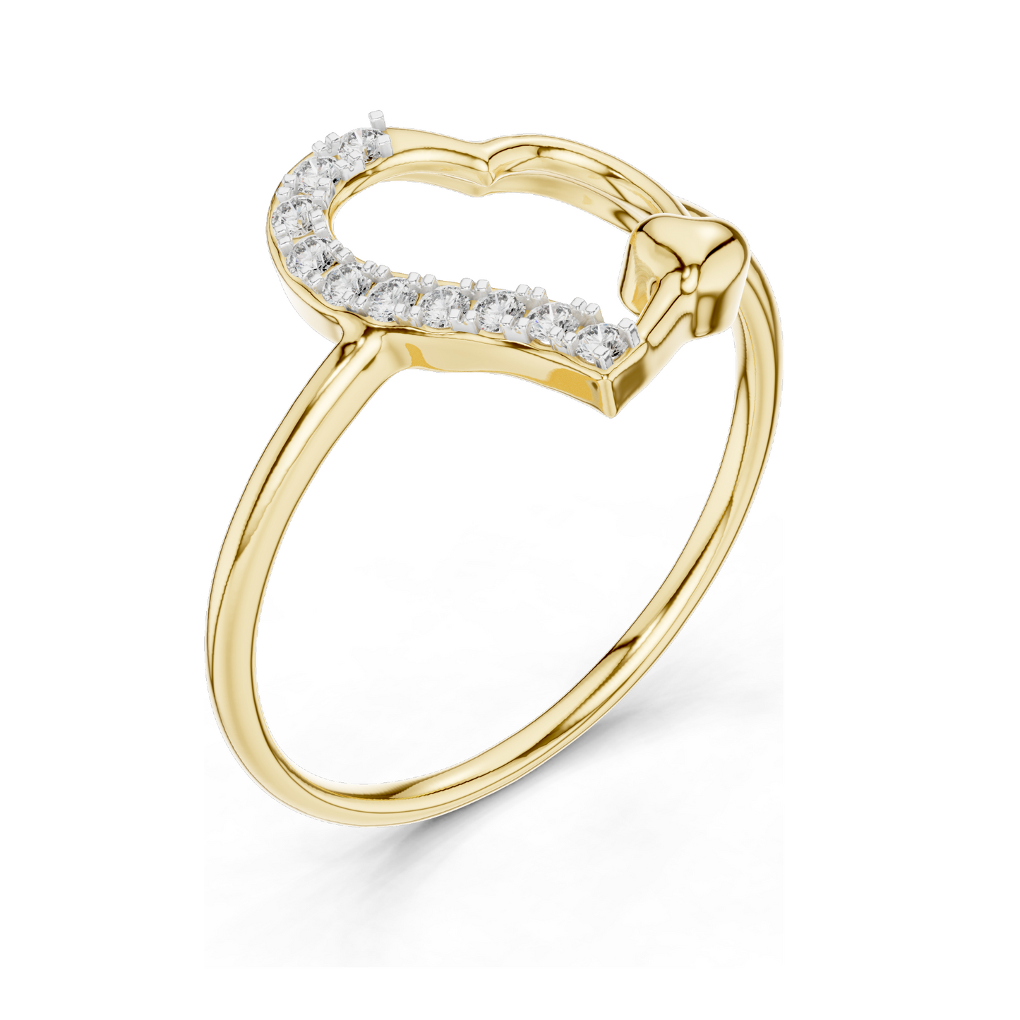 Heart-Shaped Diamond Ring with Lab Diamonds | 18KT, 14KT, 10KT Gold & 925 Silver | Rose, Yellow, White Gold | Elegant Moissanite & Diamond Options