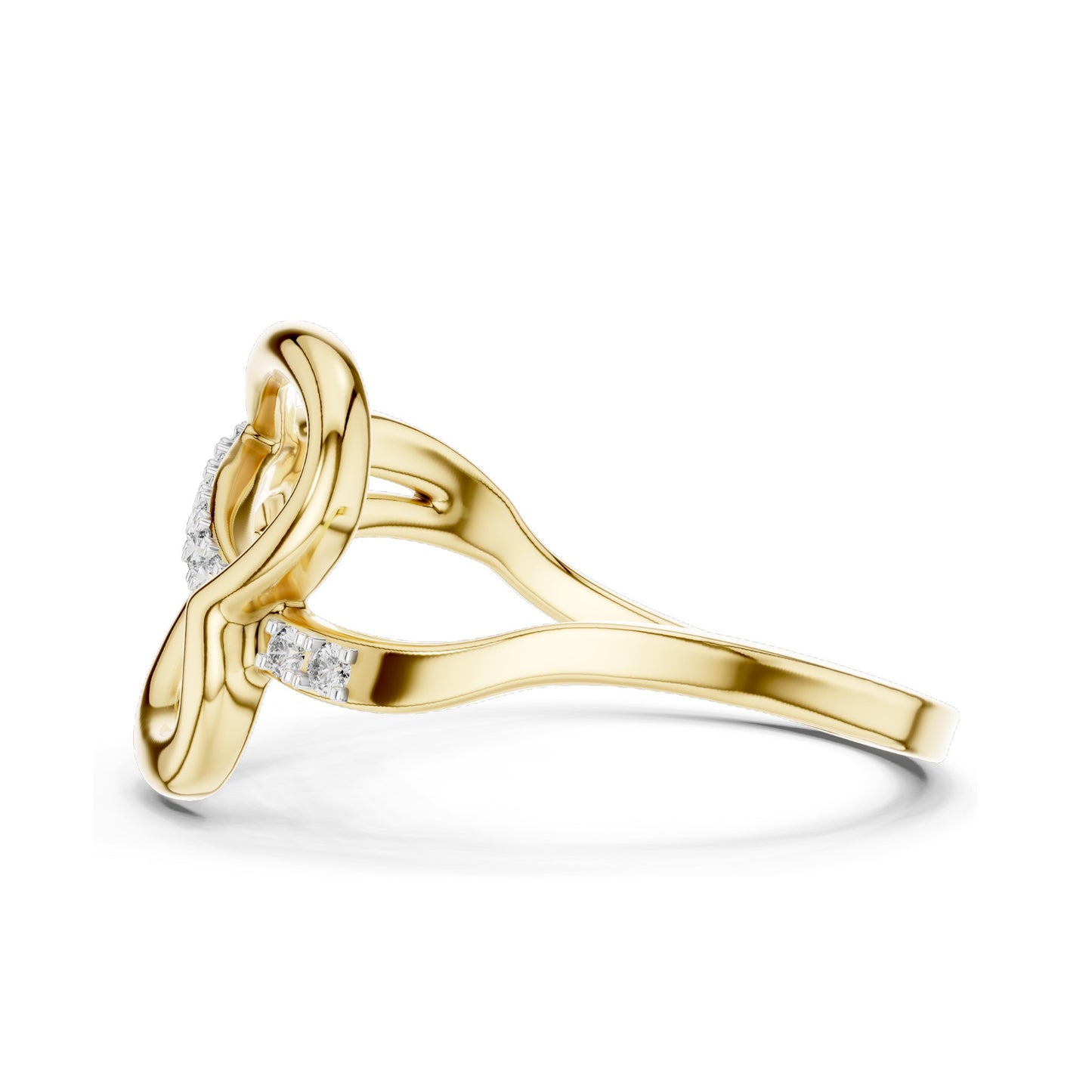 0.104 CT Princess Cut Lab Diamond Infinity Ring for Women | VVS-VS EF Clarity | 18KT, 14KT, 10KT Gold & 925 Silver | Rose, Yellow, White Gold & Moissanite Options