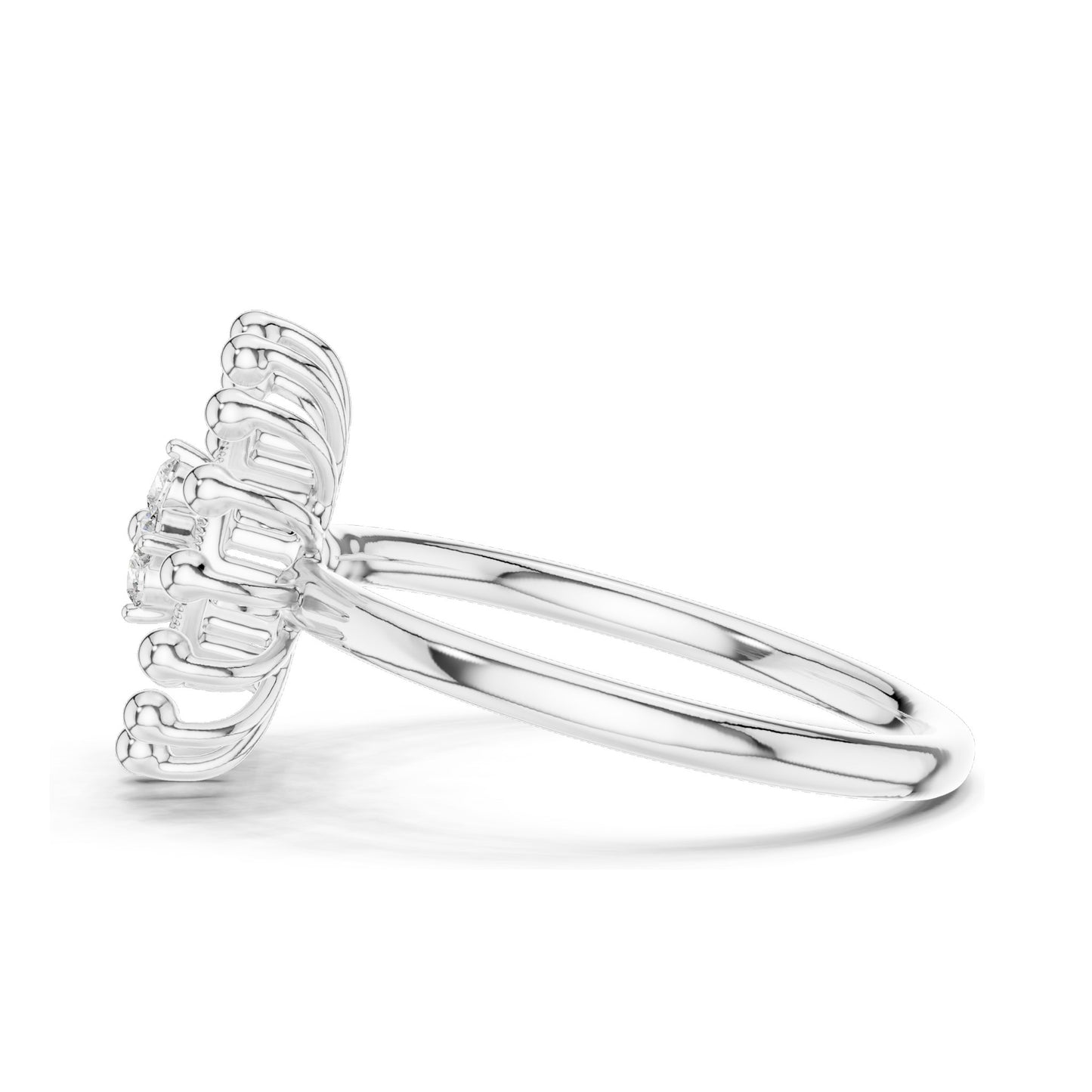 0.08 CT Lab Diamond Sunburst Design Ring for Women | VVS-VS EF Clarity | 18KT, 14KT, 10KT Gold & 925 Silver | Moissanite & Lab Diamond Options | Rose, Yellow, White Gold