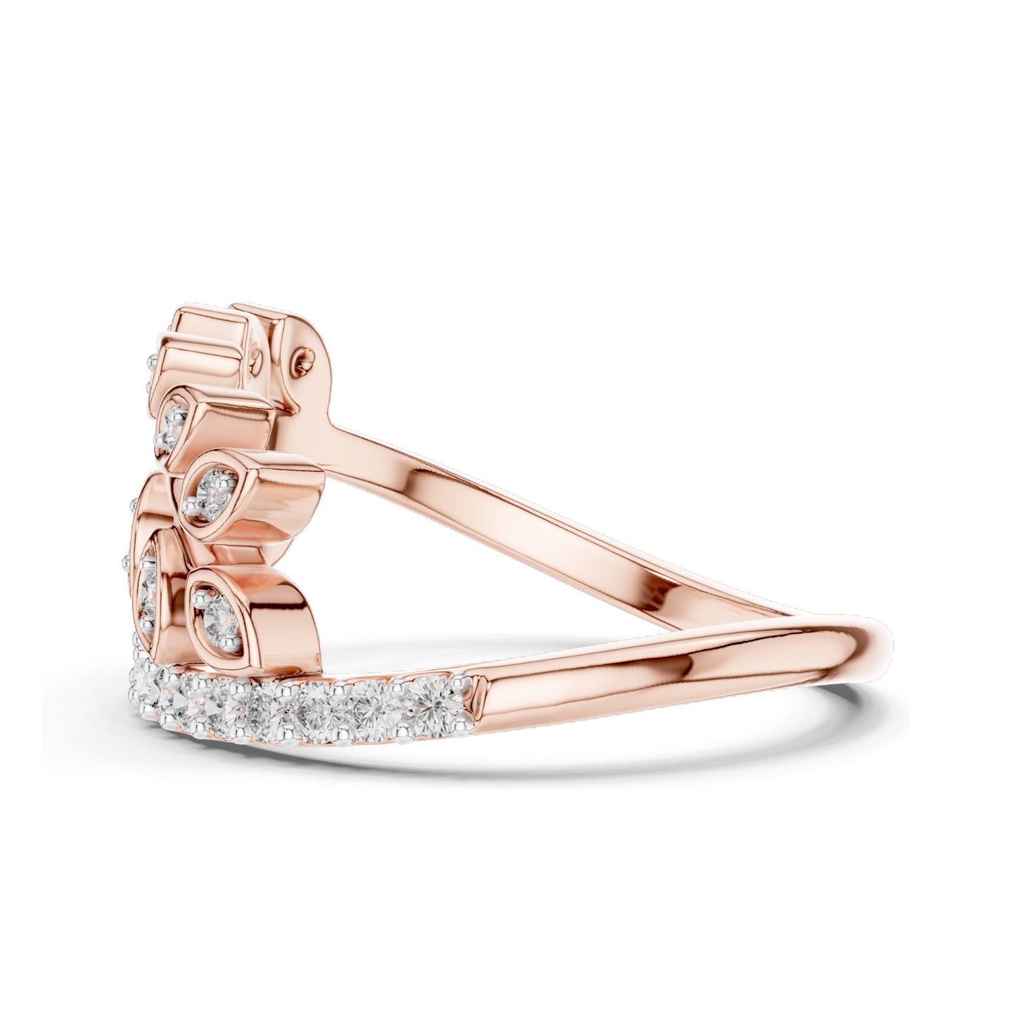 0.268 CT Pear-Shaped Lab Diamond Leaf Ring for Women | VVS-VS EF Clarity | 18KT, 14KT, 10KT Gold & 925 Silver | Moissanite Option | Rose, Yellow, White Gold
