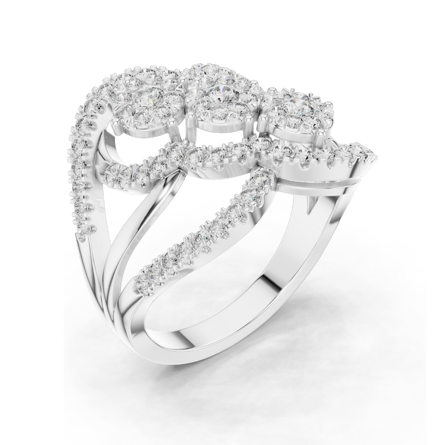 0.99 CT Lab Diamond 3-Stone Ring for Women | VVS-VS EF Clarity | 18KT, 14KT, 10KT Gold & 925 Silver | Rose, Yellow, White Gold & Moissanite Options
