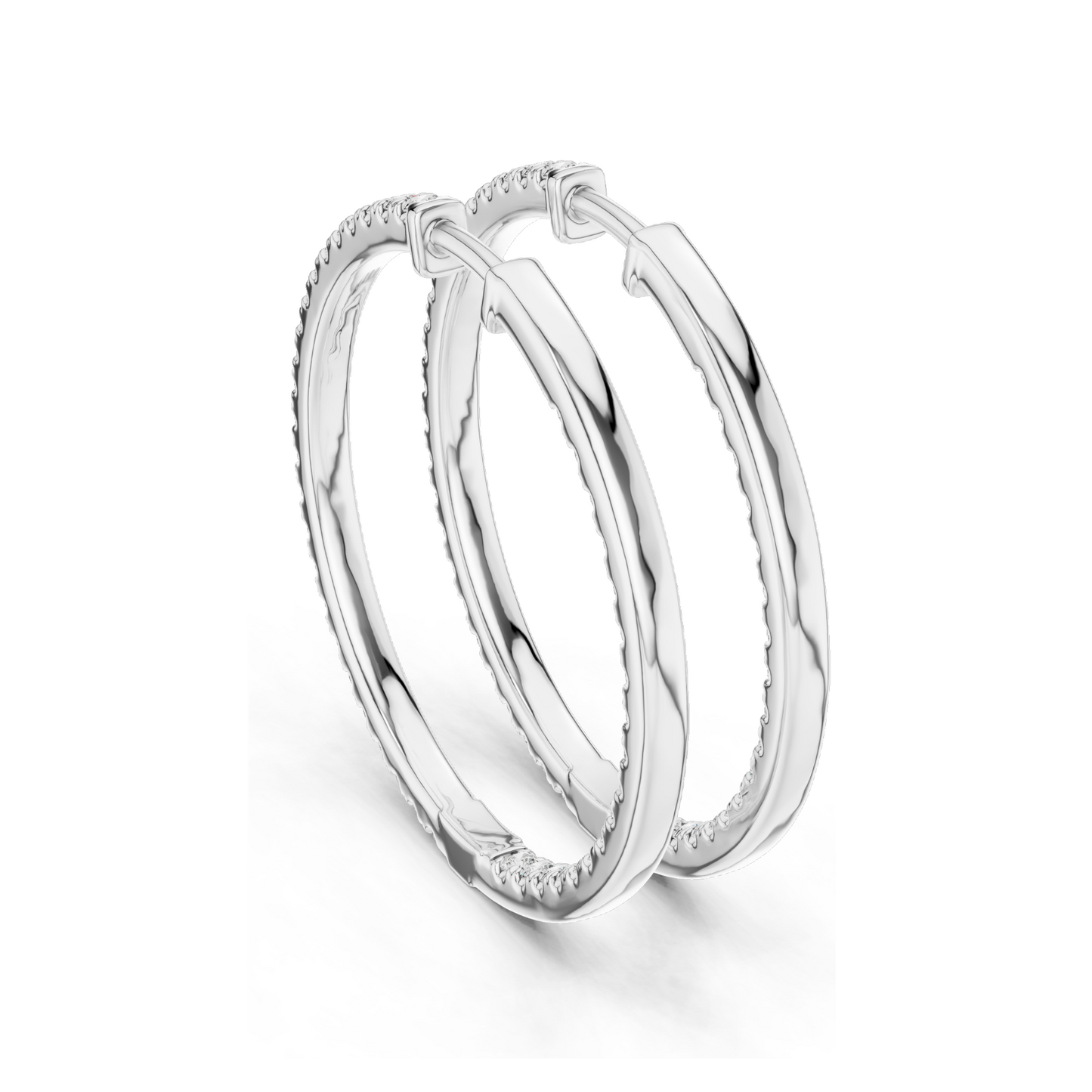 0.99 CT Lab-Grown Diamond Hoop Earrings | Round Brilliant Cut | 10KT, 14KT, 18KT Gold & 925 Silver | Rose, Yellow, White Gold | Luxury Fine Jewelry