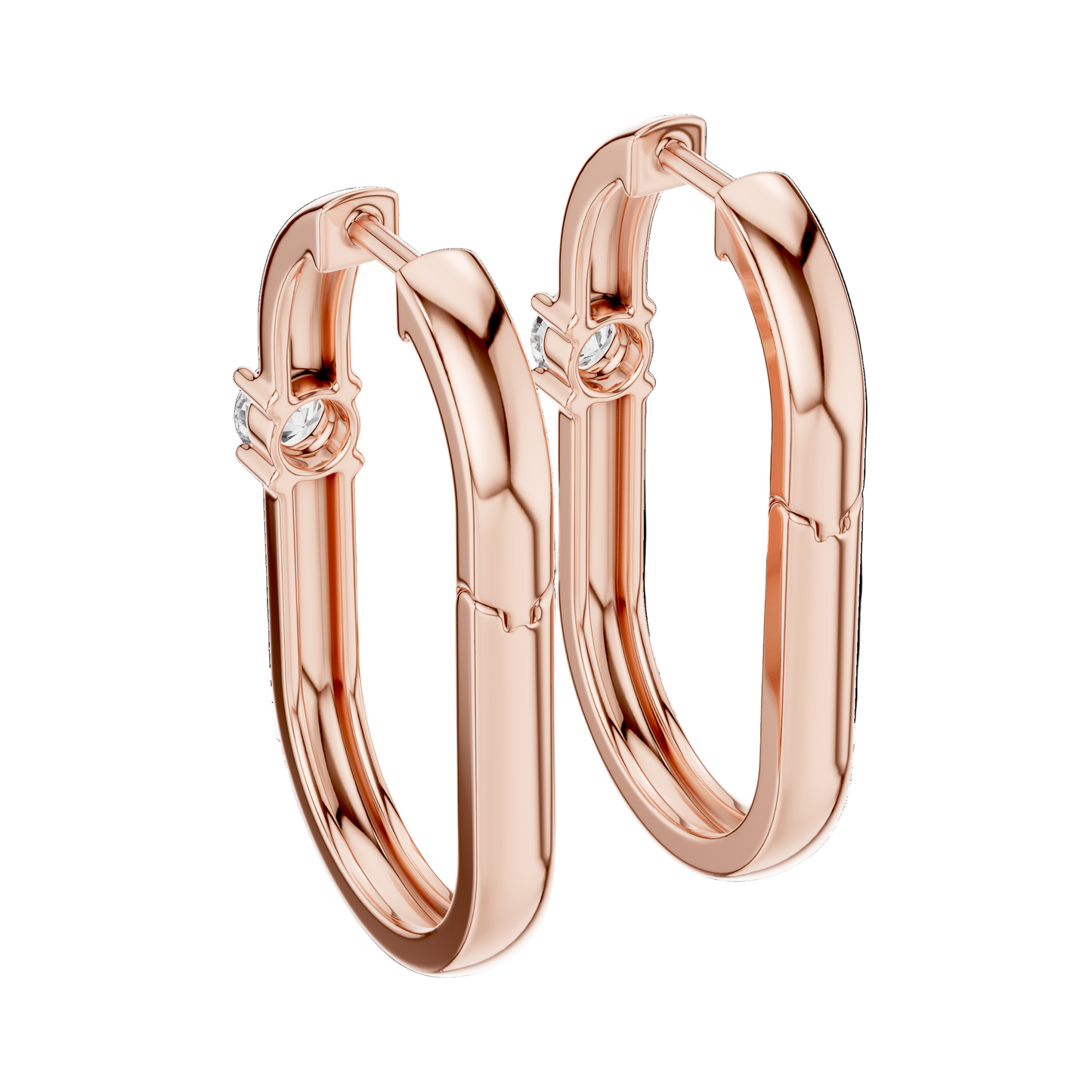 0.195 CT Lab Diamond Hoop Earrings | Round Brilliant Cut VVS-VS EF | 18KT, 14KT, 10KT Gold & 925 Silver | Rose, Yellow, White Gold & Moissanite Options