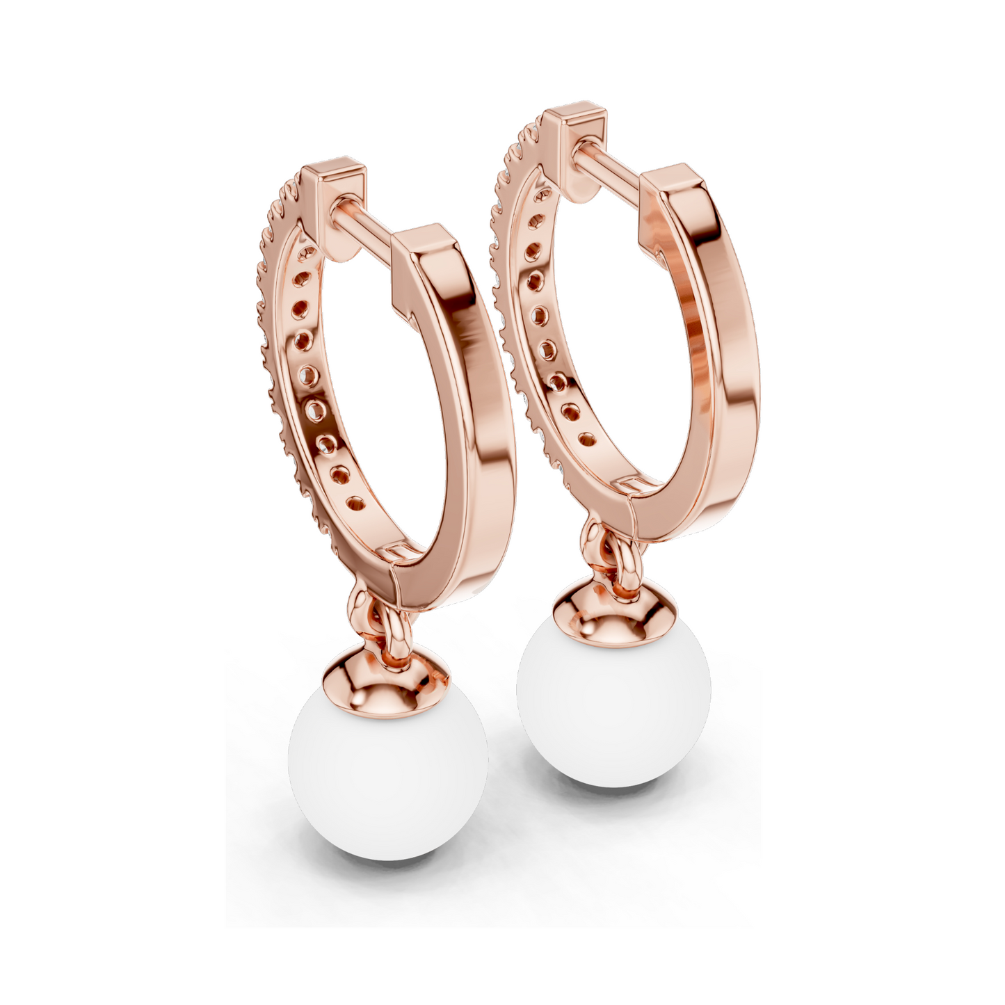 Elegant 18kt Gold Earrings with 0.176 CT Lab Grown Diamonds & Moissanite | Round Cut | Rose, Yellow, White Gold | Luxury Fine Jewelry