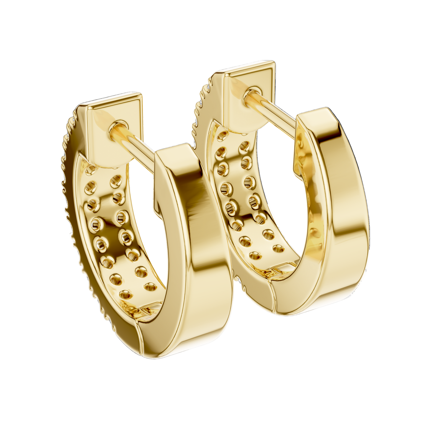 0.2 CT Lab Diamond Hoop Earrings for Women | VVS-VS EF Clarity | 18KT, 14KT, 10KT Gold & 925 Silver | Rose, Yellow, White Gold & Moissanite Options
