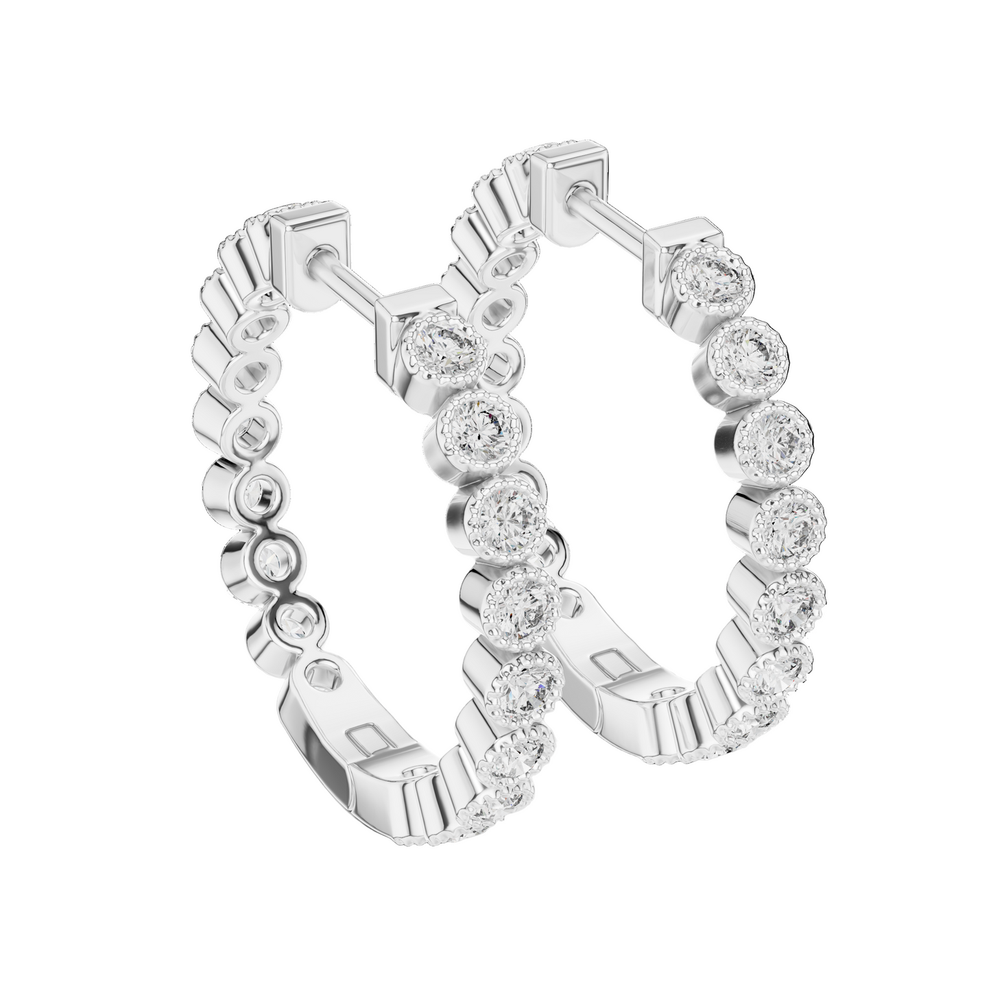 0.36ct Lab Diamond & Moissanite Hoop Earrings for Women | VVS-VS EF Clarity | 18KT, 14KT, 10KT Gold & 925 Silver | Rose, Yellow, White Gold Options