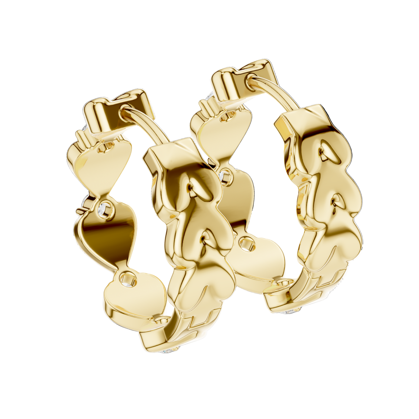 Elegant Heart-Shaped Diamond Earrings | 0.36ct Lab-Grown VVS-VS EF CVD Diamond | 18KT, 14KT, 10KT Gold & 925 Silver | Rose, Yellow, White Gold & Moissanite Options