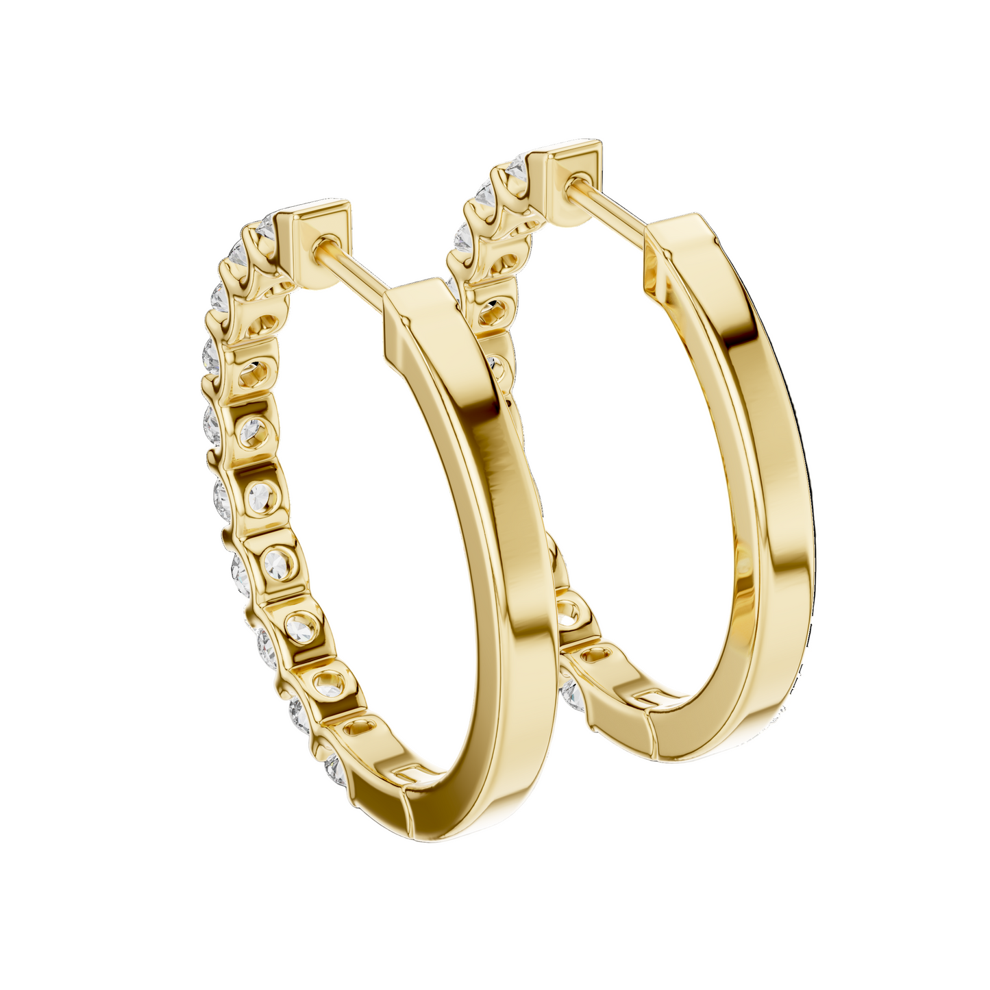 0.6 CT Lab Diamond Hoop Earrings | VVS-VS EF Clarity | 18KT, 14KT, 10KT Gold & 925 Silver | Moissanite Option | Rose, Yellow, White Gold