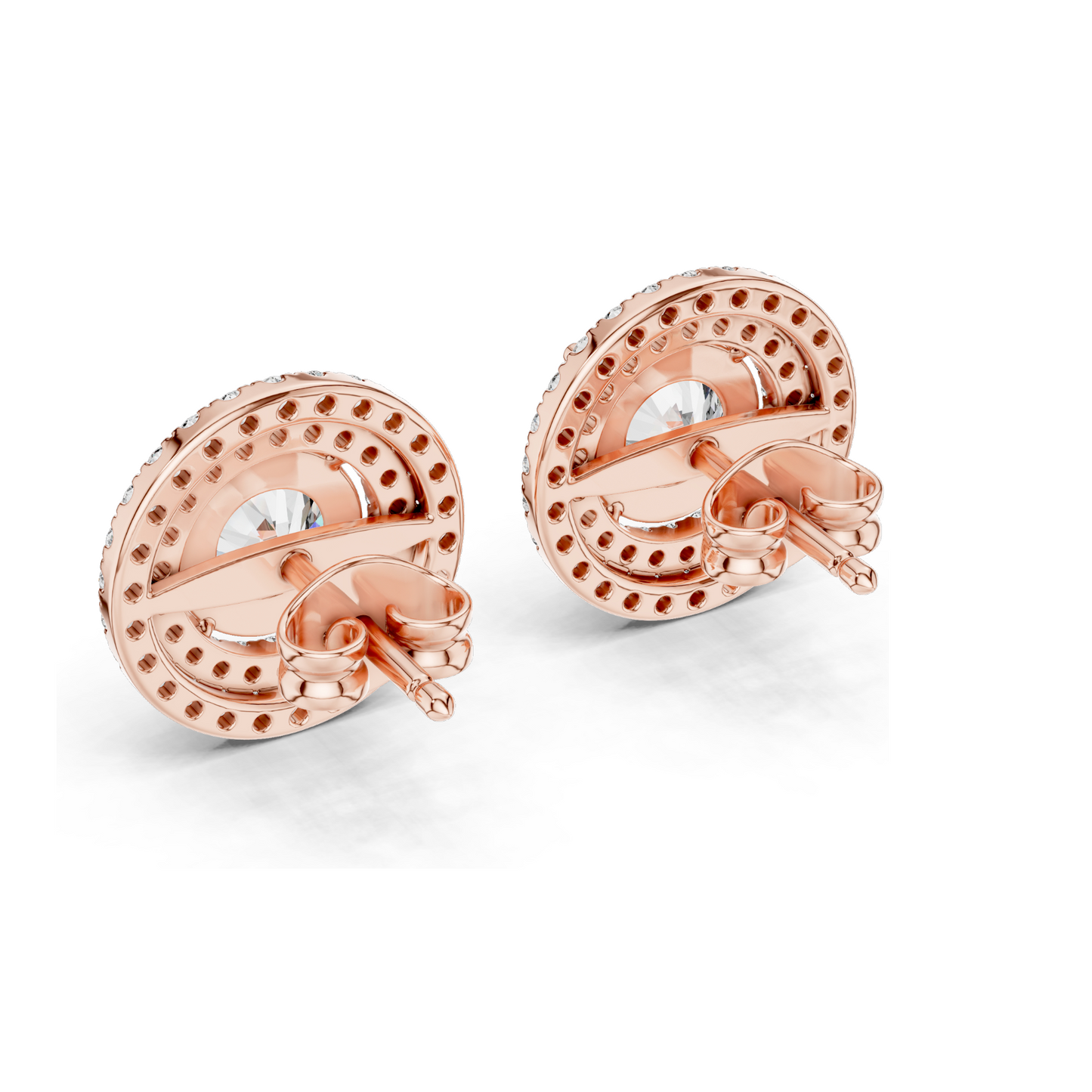 2.68 CT Lab Diamond Halo Stud Earrings | Round Brilliant Cut | 18KT, 14KT, 10KT Gold & 925 Silver | Rose, Yellow, White Gold | Luxury Fine Jewelry