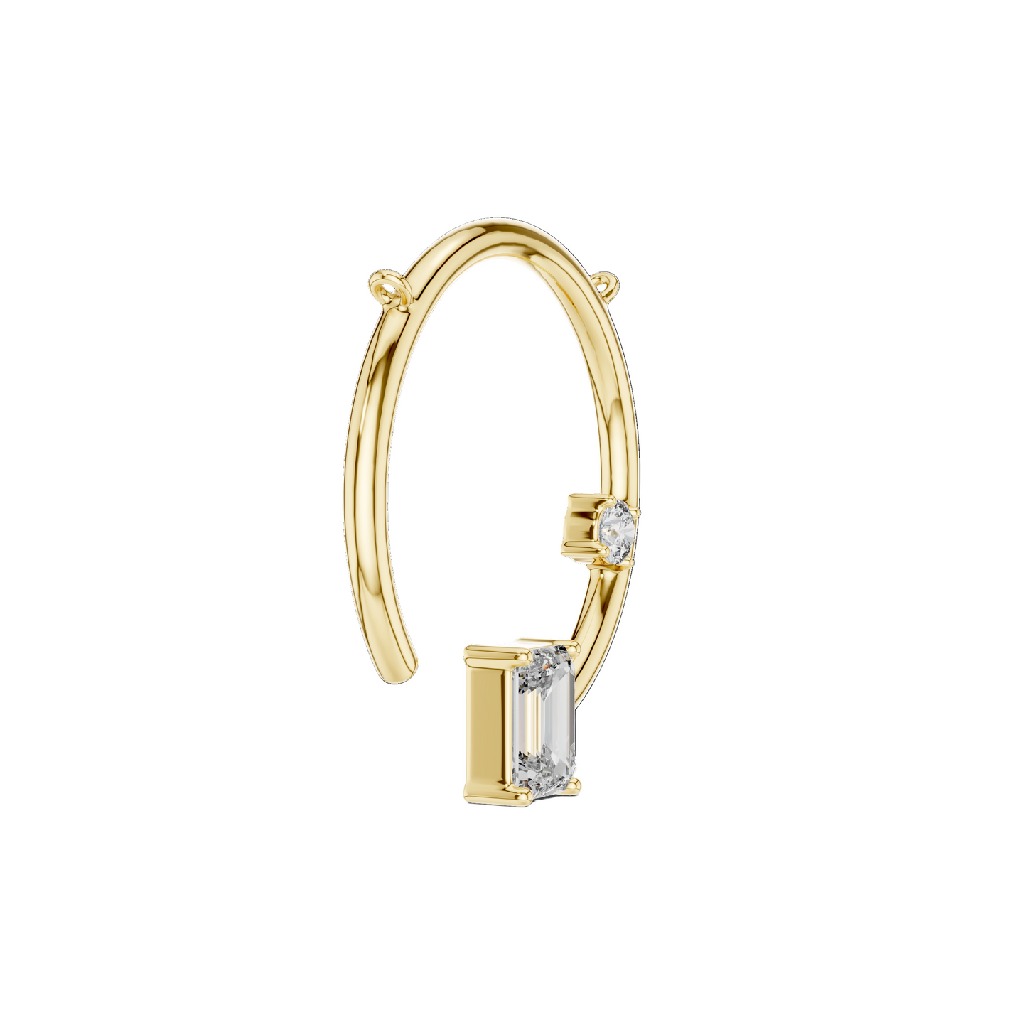 0.98 CT Lab-Created Emerald Cut Diamond Pendant Necklace | VVS-VS EF CVD Diamonds | 18KT, 14KT Rose, Yellow, White Gold