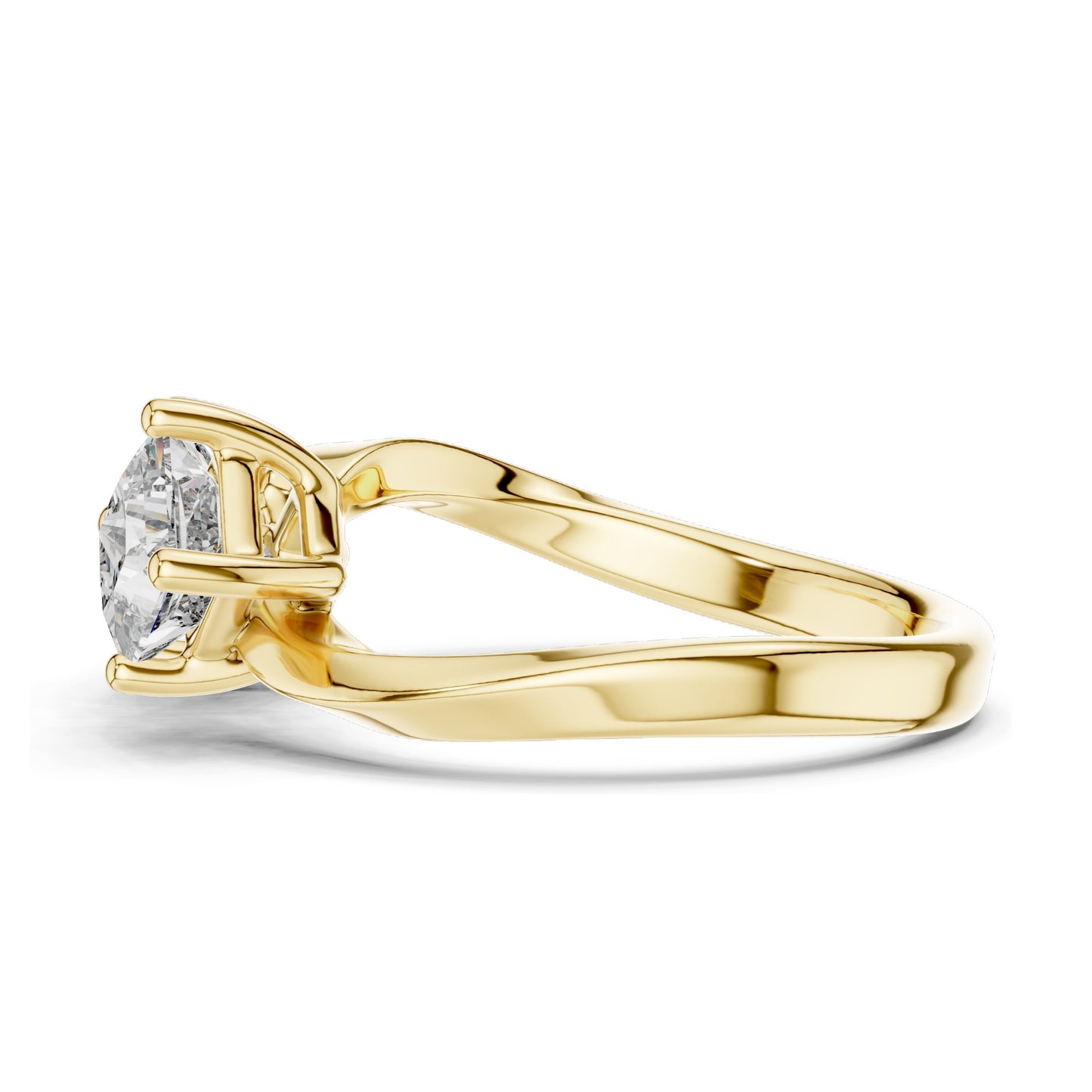 0.90 CT Princess Cut Lab Diamond Two-Stone Ring for Women | VVS-VS EF Clarity | 18KT, 14KT, 10KT Gold & 925 Silver | Rose, Yellow, White Gold & Moissanite Options