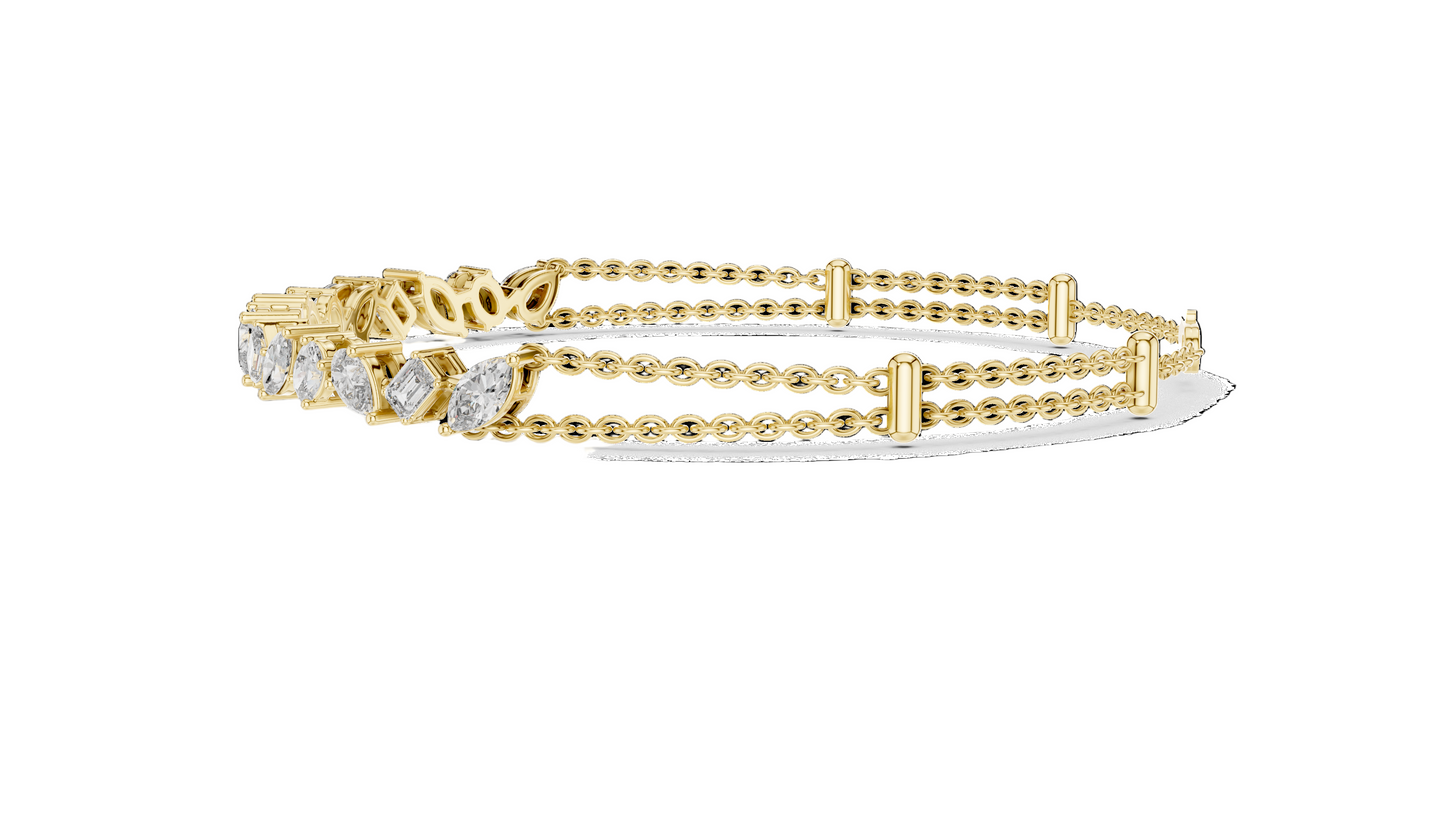 1.04 CT Lab Diamond Tennis Bracelet | Marquise, Round & Emerald Cuts | 18KT, 14KT, 10KT Gold & 925 Silver | Rose, Yellow, White Gold Options | Luxury Fine Jewelry