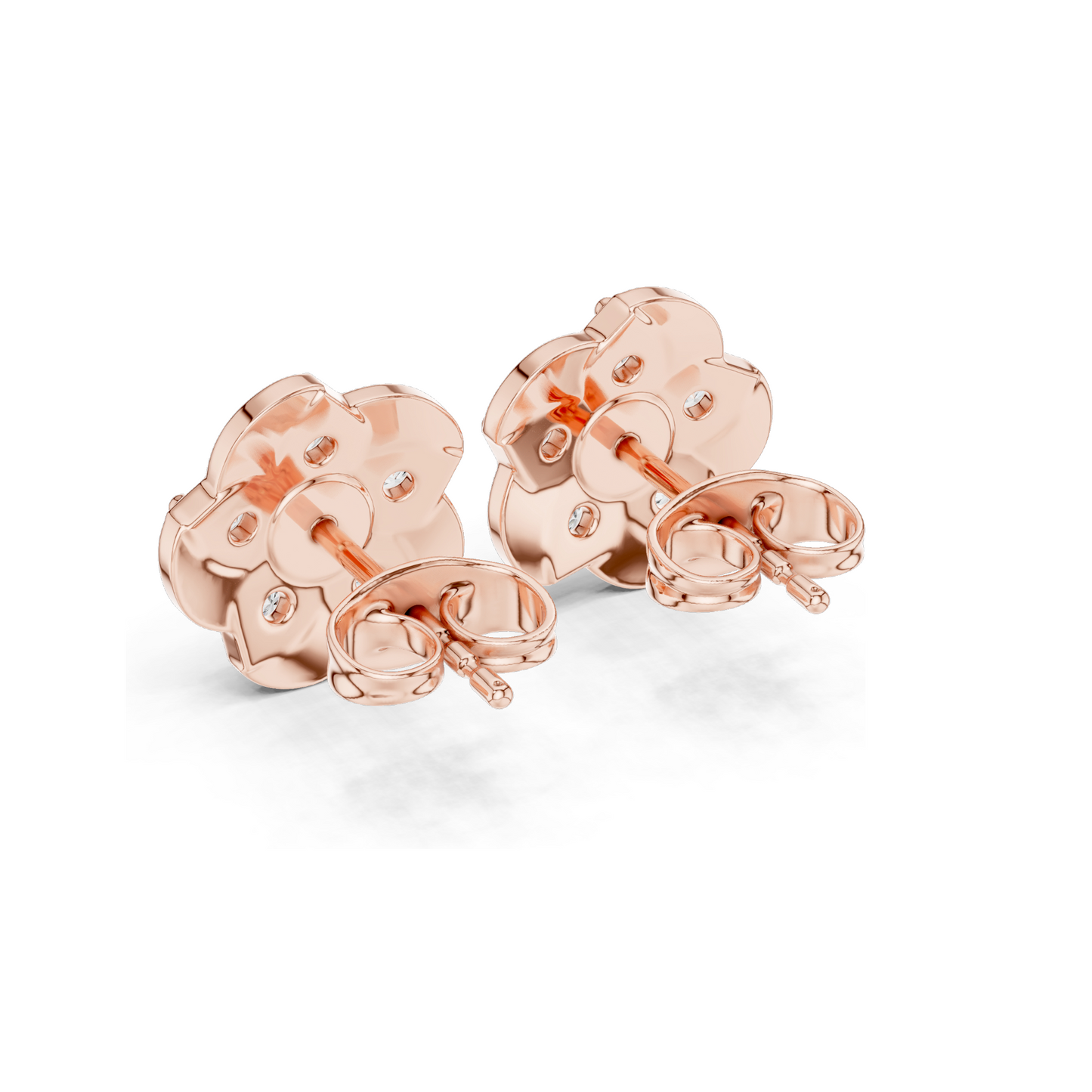 0.55 CT Lab Grown Diamond Floral Stud Earrings | VVS-VS EF Clarity | 18KT, 14KT, 10KT Gold & 925 Silver | Rose, Yellow, White Gold | Moissanite Options