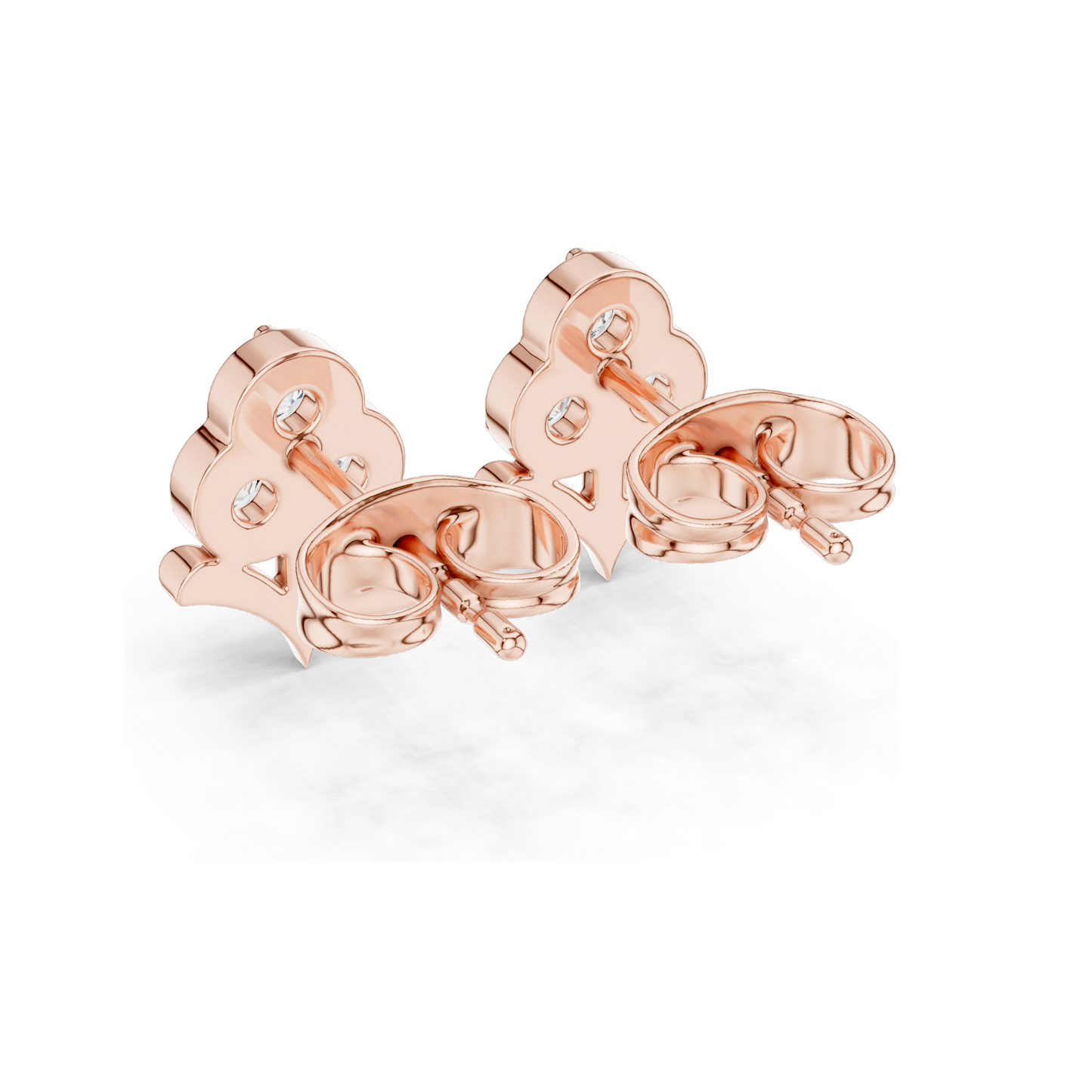 0.30 CT Lab Diamond Floral Stud Earrings | VVS-VS EF CVD Diamonds | 18KT, 14KT, 10KT Gold & 925 Silver | Rose, Yellow, White Gold & Moissanite Options