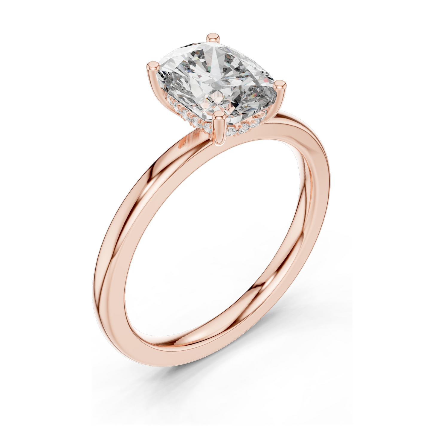 2.07 CT Oval Cut Lab Diamond Engagement Ring for Women | VVS-VS EF Clarity | 18KT, 14KT, 10KT Gold & 925 Silver | Rose, Yellow, White Gold & Moissanite Options