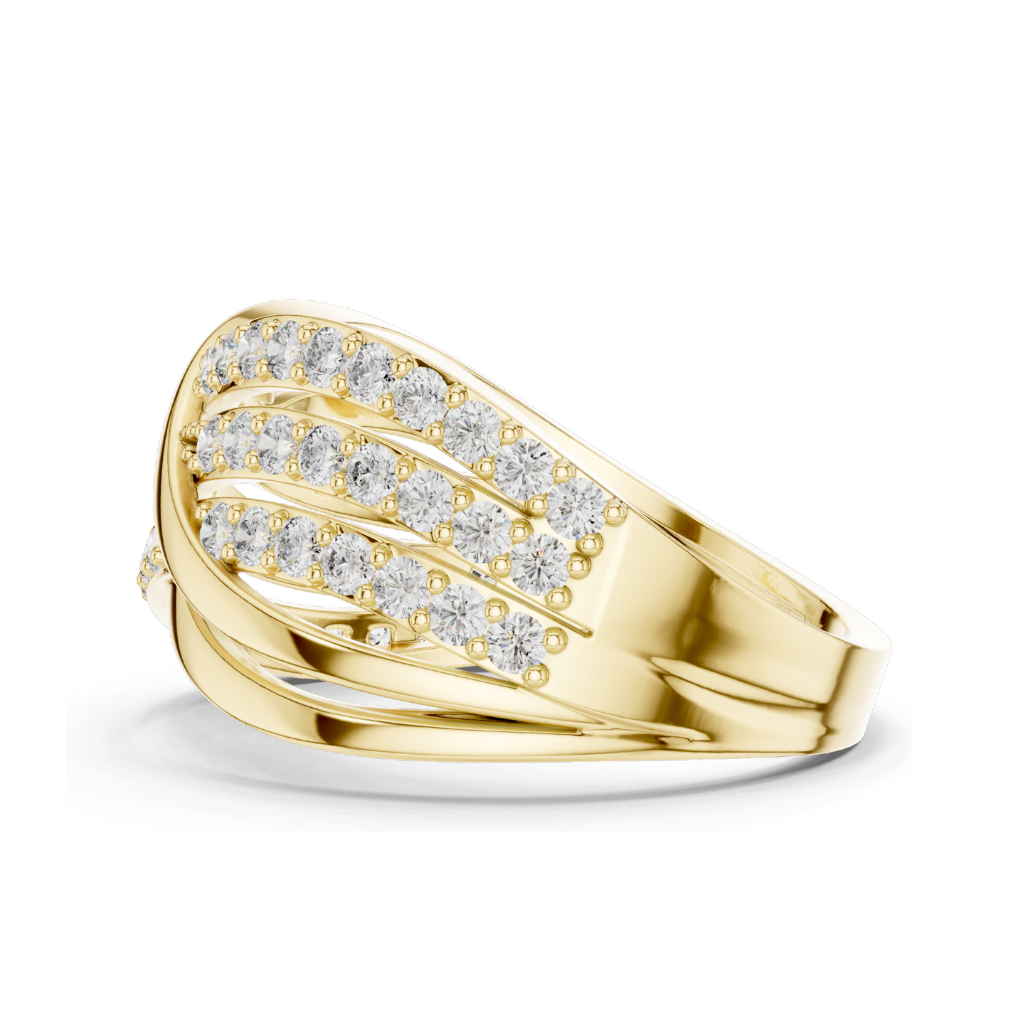 0.784 CT Lab Diamond Crossover Ring for Women | VVS–VS EF Clarity | 18KT, 14KT, 10KT Gold & 925 Silver | Rose, Yellow, White Gold & Moissanite Options