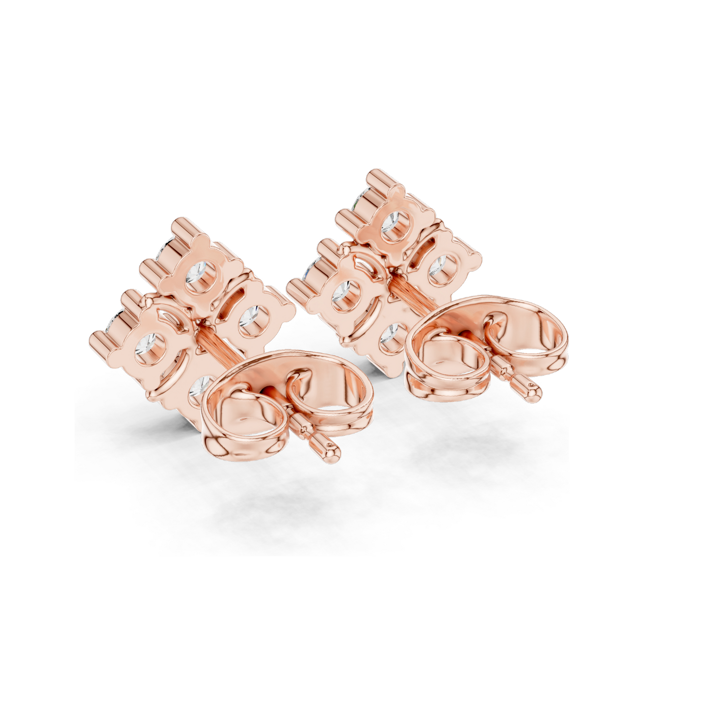 Elegant Diamond Cluster Stud Earrings | 0.52 CT Lab-Grown VVS-VS EF Clarity | 18KT, 14KT, 10KT Gold & 925 Silver | Available in Rose, Yellow, White Gold & Moissanite Options