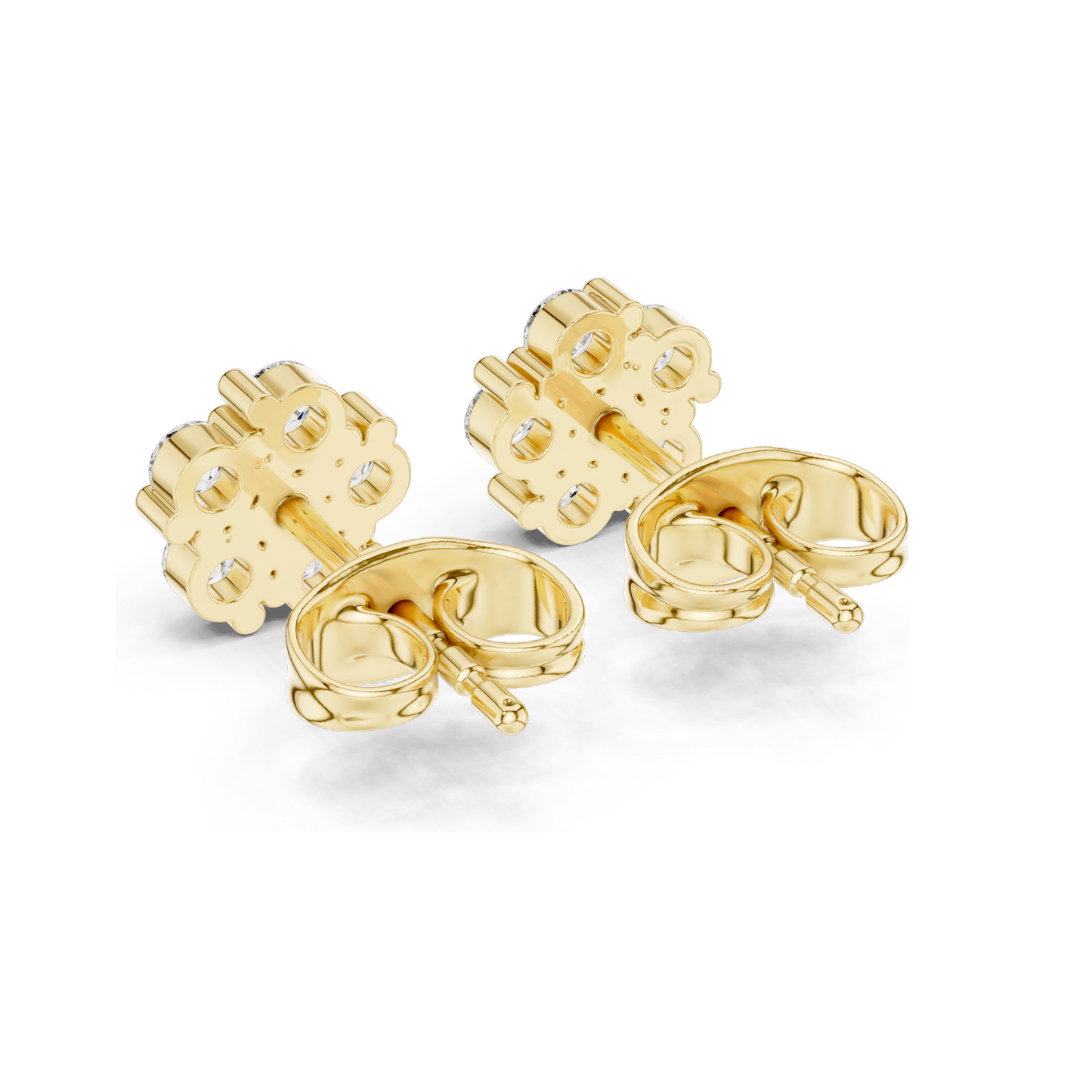 Lab Grown Diamond Flower Design Earrings | 0.35 CT VVS-VS EF Clarity | 18KT, 14KT, 10KT Gold & 925 Silver | Rose, Yellow, White Gold & Moissanite Options