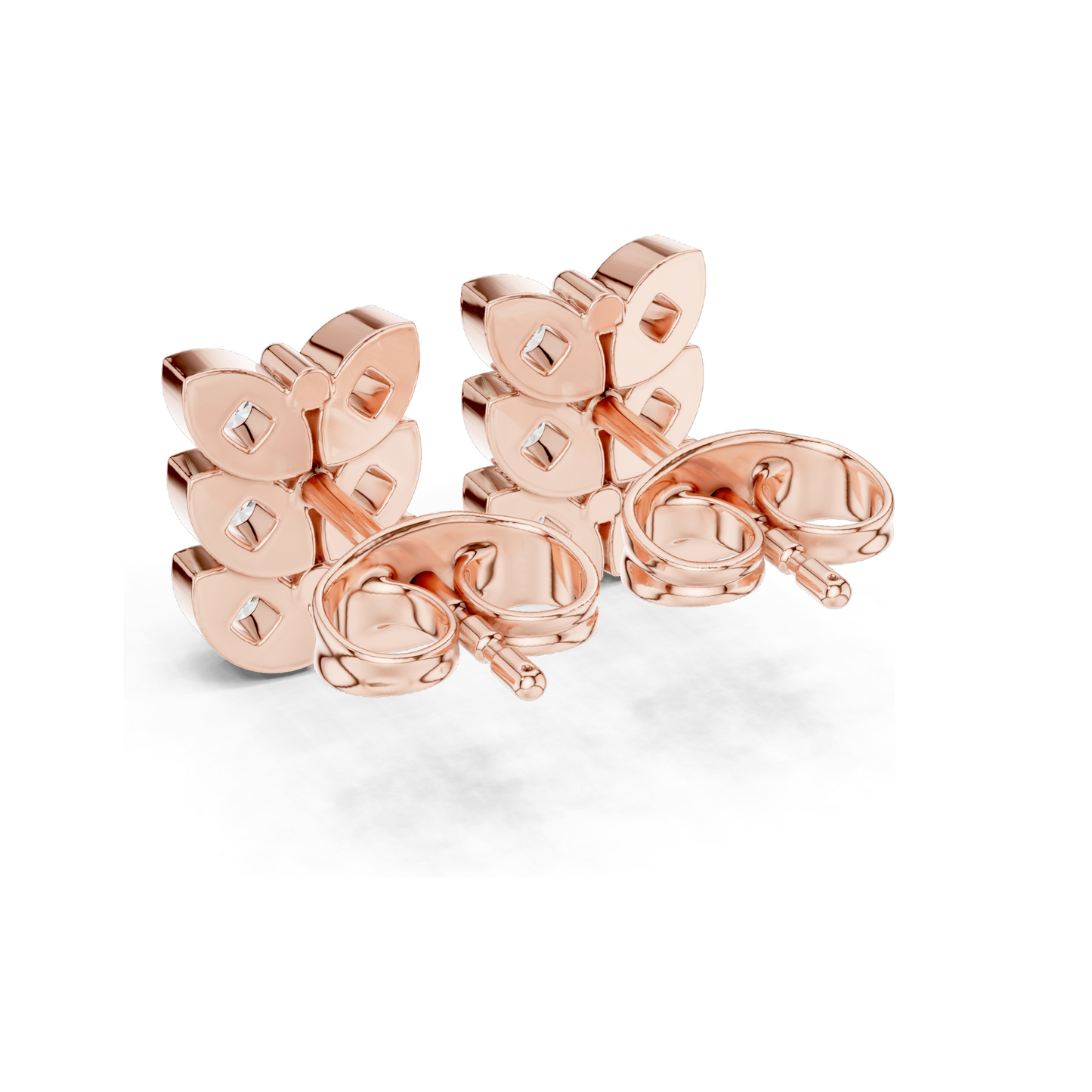 Butterfly Design Diamond Earrings | 0.42 CT Lab Diamonds | VVS-VS Clarity | 18KT, 14KT, 10KT Gold & 925 Silver | Rose, Yellow, White Gold & Moissanite Options