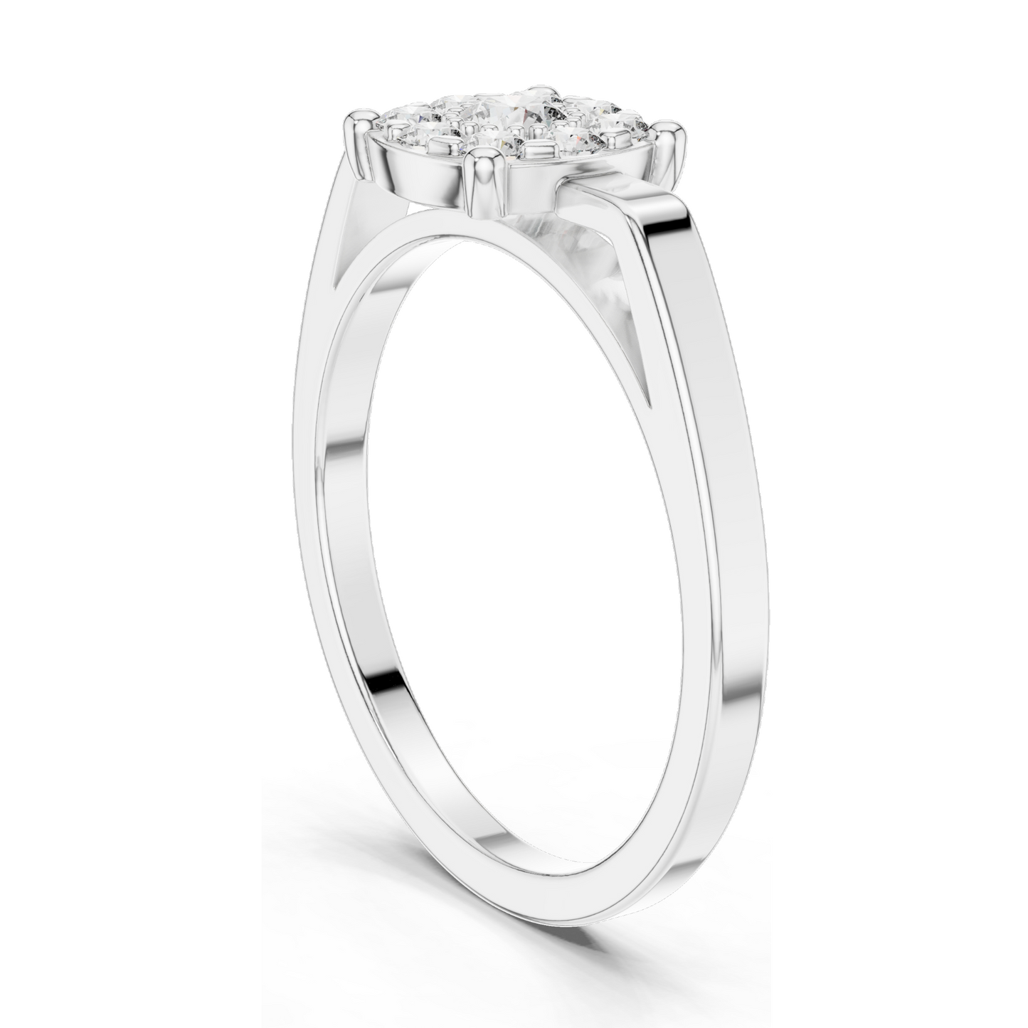 0.29 CT Lab-Grown Diamond Floral Cluster Ring for Women | VVS-VS EF Clarity | 18KT, 14KT, 10KT Gold & 925 Silver | Rose, Yellow, White Gold & Moissanite Options