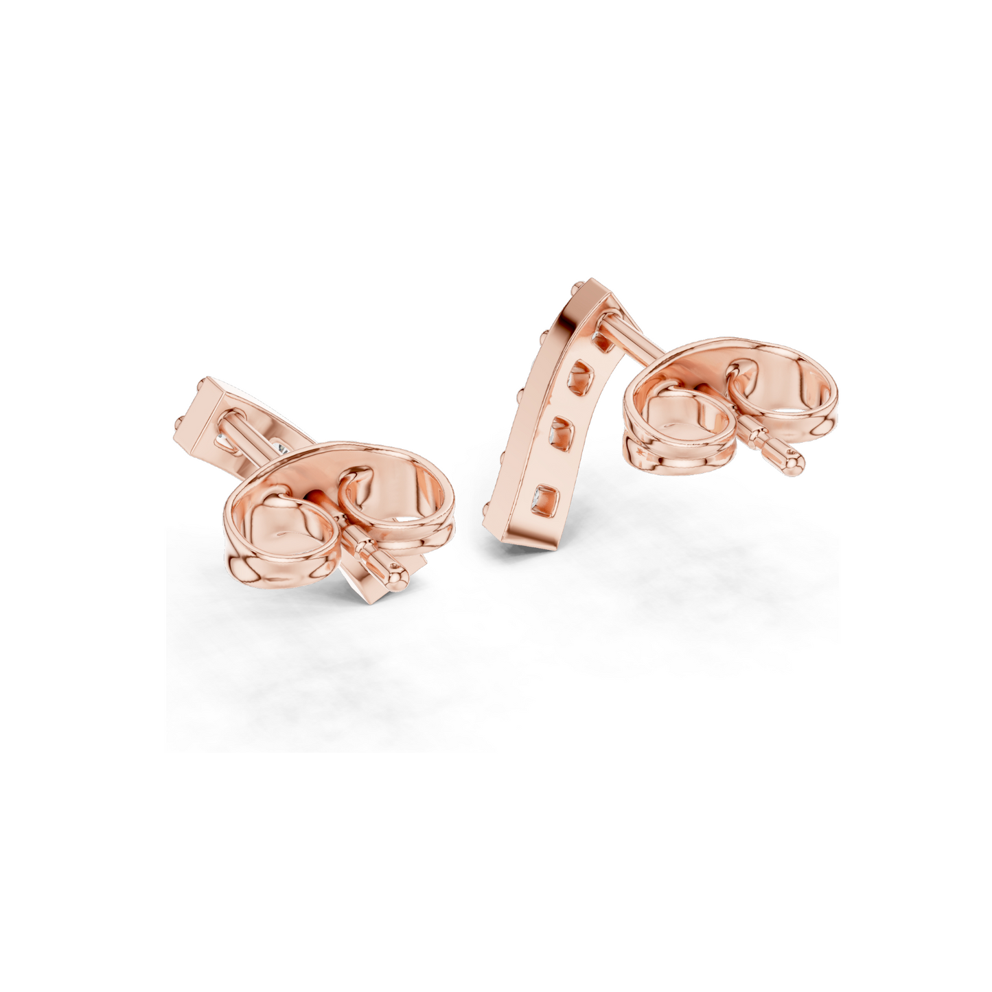 0.2 CT Lab Diamond Minimal Arch Stud Earrings for Women | VVS-VS EF Clarity CVD Diamonds | 18KT, 14KT, 10KT Gold & 925 Silver | Rose, Yellow, White Gold & Moissanite Options