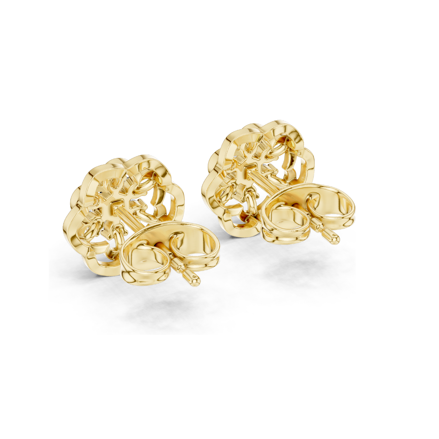 Lab Diamond Flower Earrings for Women | 0.176 CT VVS-VS EF Clarity | 18KT, 14KT, 10KT Gold & 925 Silver | Rose, Yellow, White Gold & Moissanite Options