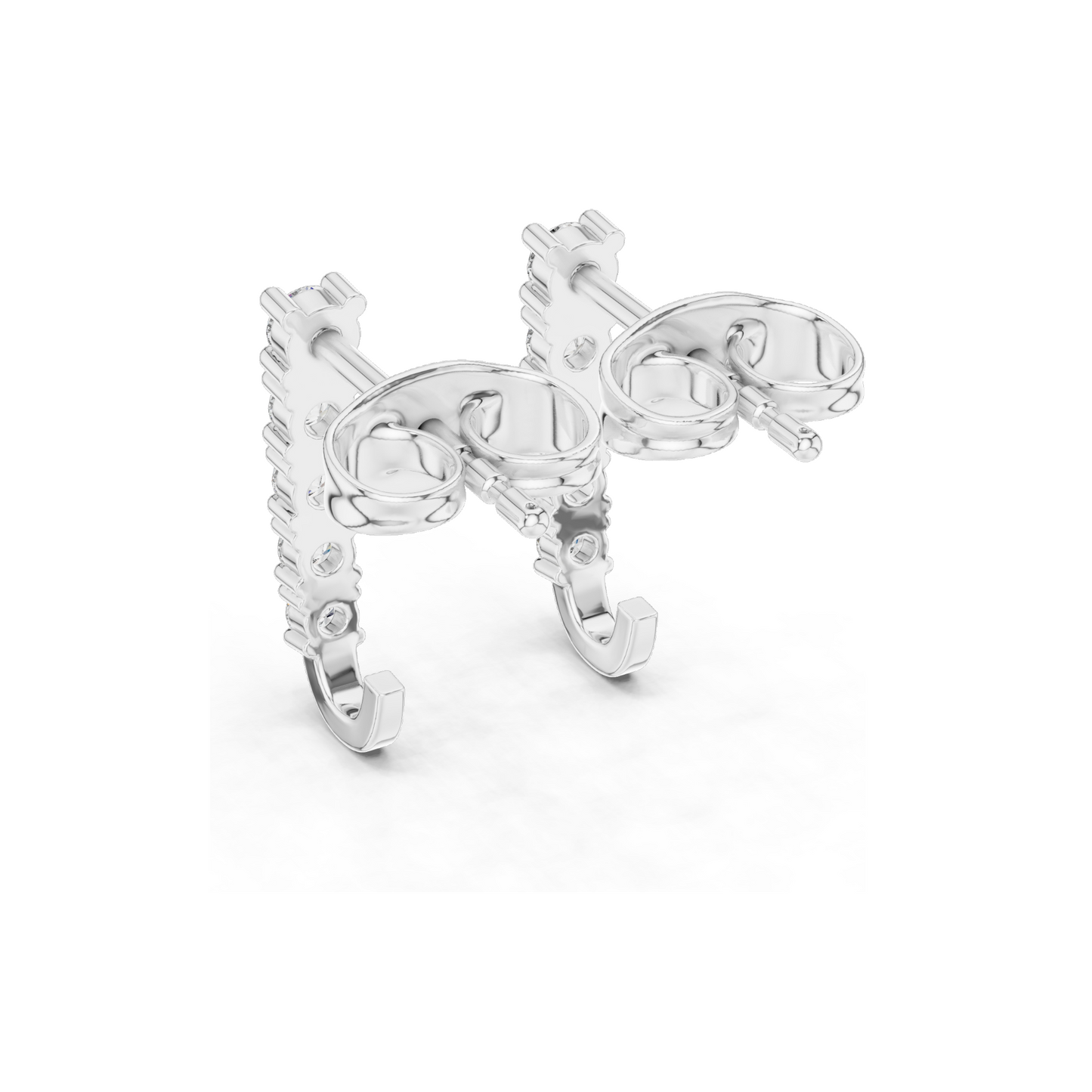 0.214 CT Lab Diamond Bar Drop Earrings | Round Brilliant Cut VVS-VS EF CVD Diamonds | 18KT, 14KT, 10KT Gold & 925 Silver | Rose, Yellow, White Gold & Moissanite Options