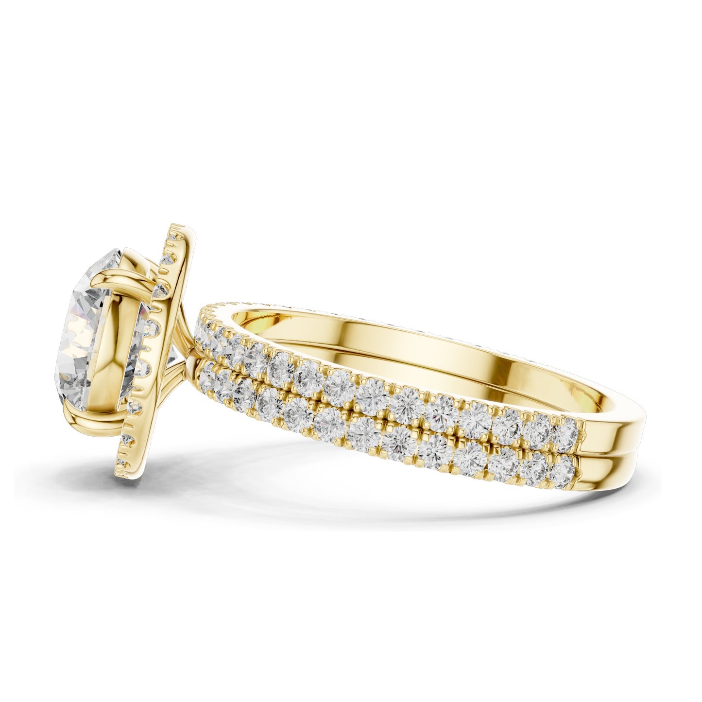 2.83 CT Round Brilliant Lab Diamond Halo Ring for Women | VVS-VS EF CVD Stones | 18KT, 14KT, 10KT Gold & 925 Silver | Rose, Yellow, White Gold | Moissanite Options