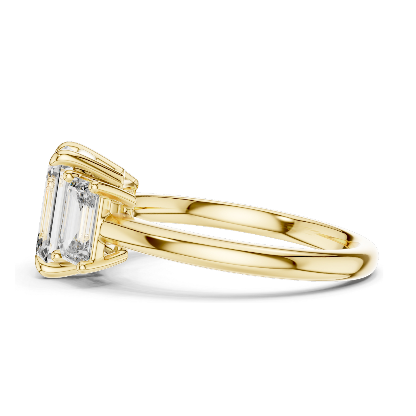 3 CT Lab-Created VVS-VS-EF CVD Diamond Engagement Ring | Emerald Cut | 18KT, 14KT, 10KT Gold & 925 Silver | Rose, Yellow, White Gold & Moissanite Options