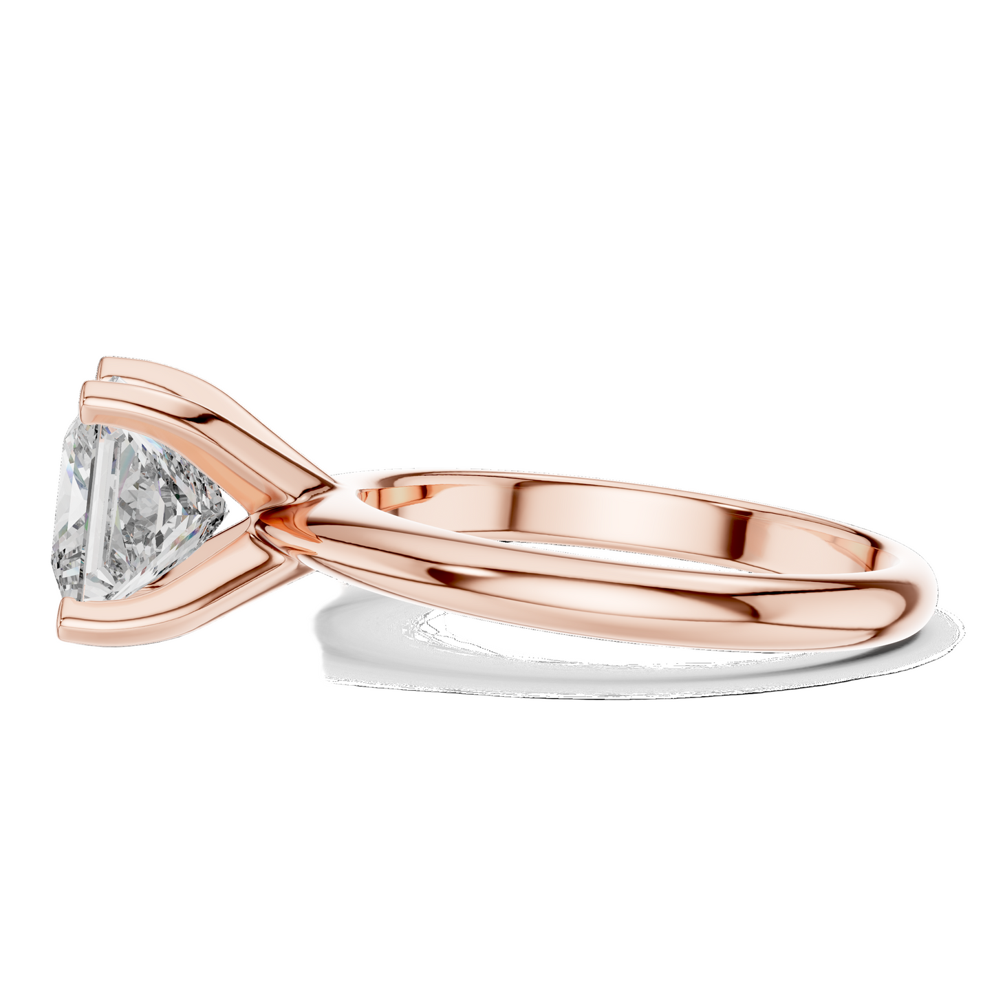 2 CT Princess Cut Lab-Grown Diamond Ring for Women | VVS-VS EF CVD Diamond | 18KT, 14KT, 10KT Gold & 925 Silver | Rose, Yellow, White Gold & Moissanite Options