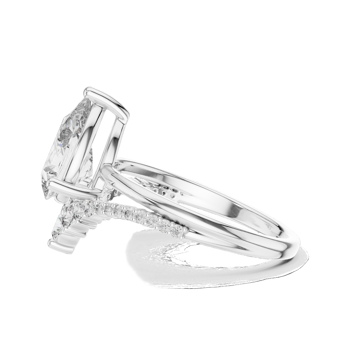 2.34 CT Pear-Shaped Lab Diamond Ring for Women | VVS-VS EF Clarity | 18KT, 14KT, 10KT Gold & 925 Silver | Rose, Yellow, White Gold & Moissanite Options