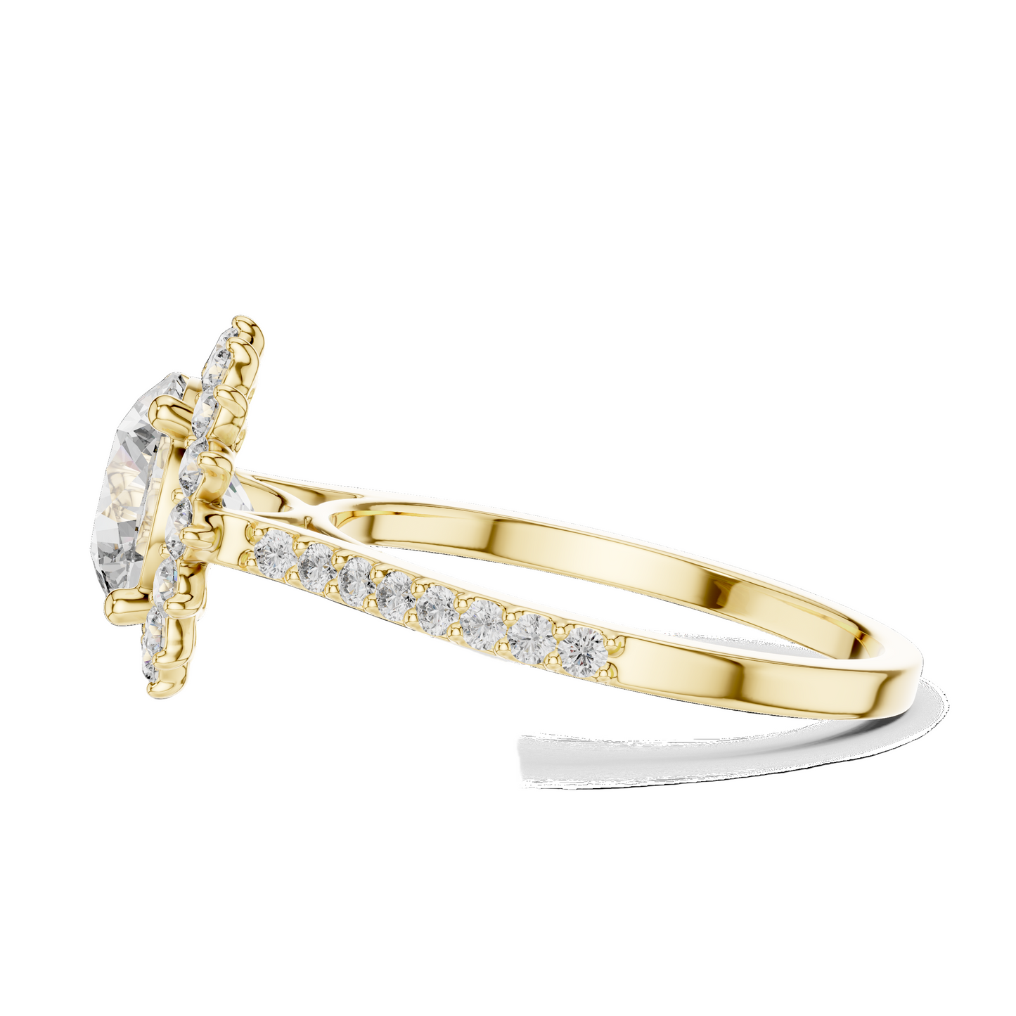 1.98 CT Lab-Grown Diamond Halo Engagement Ring for Women | VVS-VS EF Clarity | 18KT, 14KT, 10KT Gold & 925 Silver | Rose, Yellow, White Gold & Moissanite Options