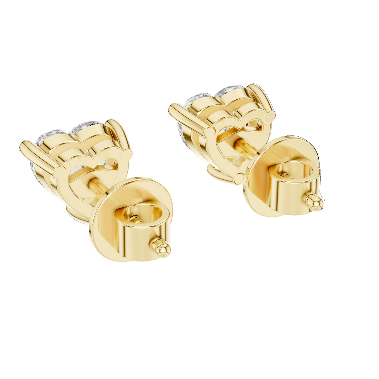 1.5 CT Heart-Shaped Lab Diamond Stud Earrings | VVS-VS EF Clarity | 18KT, 14KT, 10KT Gold & 925 Silver | Rose, Yellow, White Gold & Moissanite Options