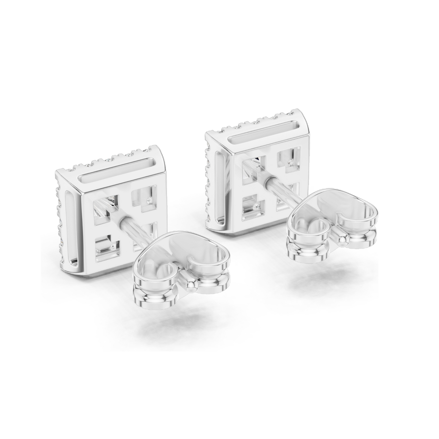 1.288 CT Lab Diamond Princess Cut Stud Earrings | VVS-VS EF Clarity | 18KT, 14KT, 10KT Gold & 925 Silver | Rose, Yellow, White Gold & Moissanite Options
