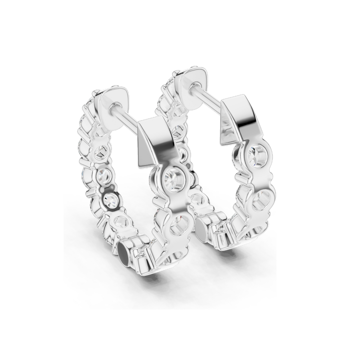 1.6 CT Lab Diamond Hoop Earrings | VVS-VS EF Clarity | 18KT, 14KT, 10KT Gold & 925 Silver | Rose, Yellow, White Gold & Moissanite Options