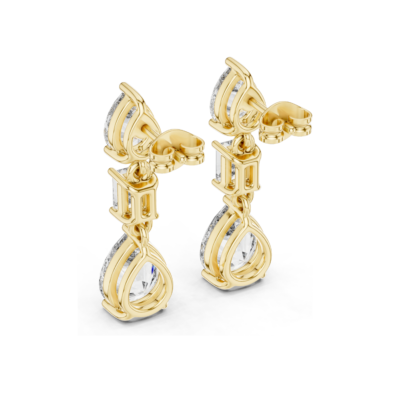 5.6 CT Lab Diamond Drop Earrings | VVS-VS Clarity | 18KT, 14KT, 10KT Gold & 925 Silver | Rose, Yellow, White Gold & Moissanite Options
