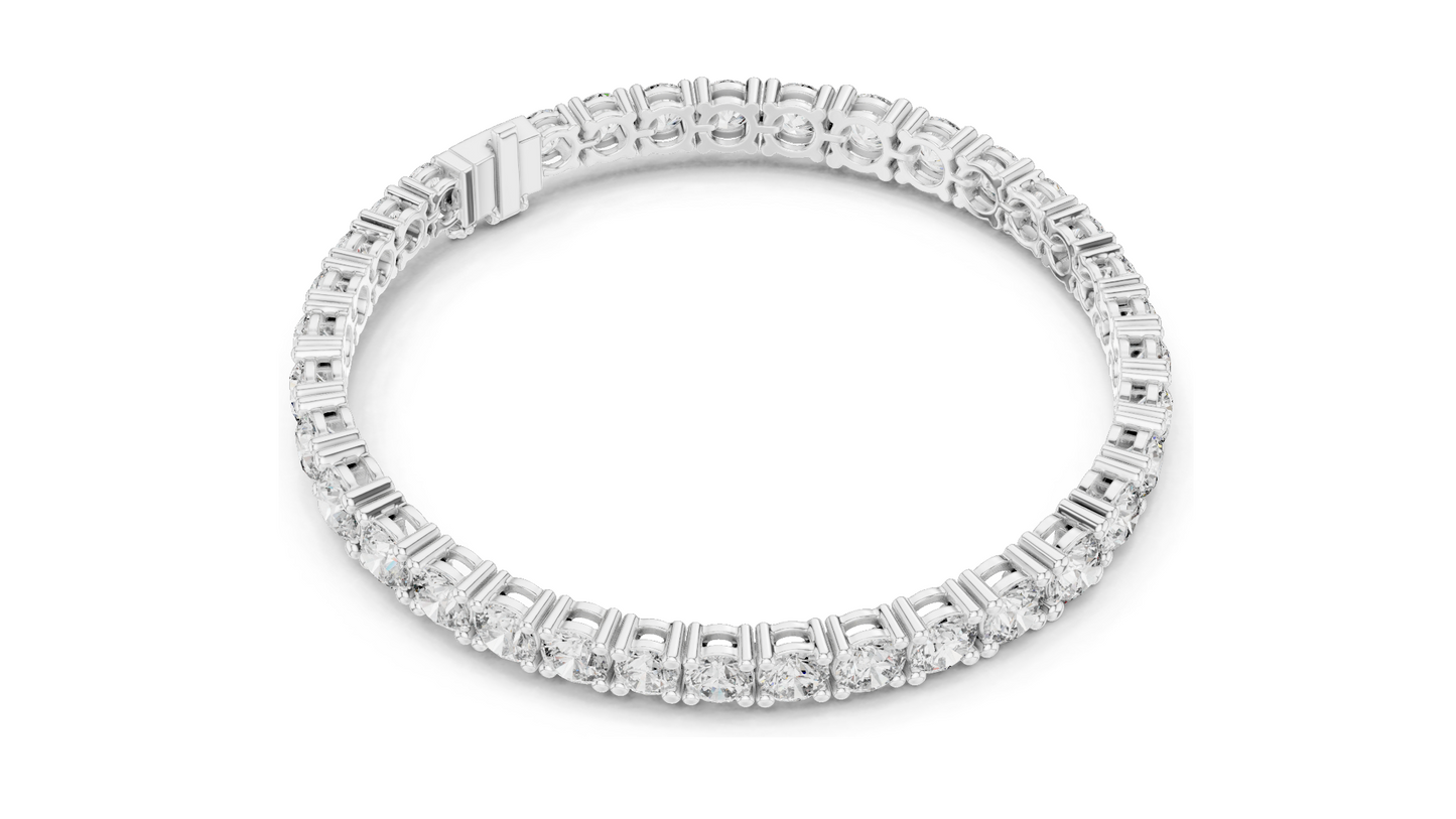 13.198 CT Lab Diamond Tennis Bracelet | Round Brilliant Cut | 18KT, 14KT, 10KT Gold & 925 Silver | Rose, Yellow, White Gold Options | Luxury Fine Jewelry