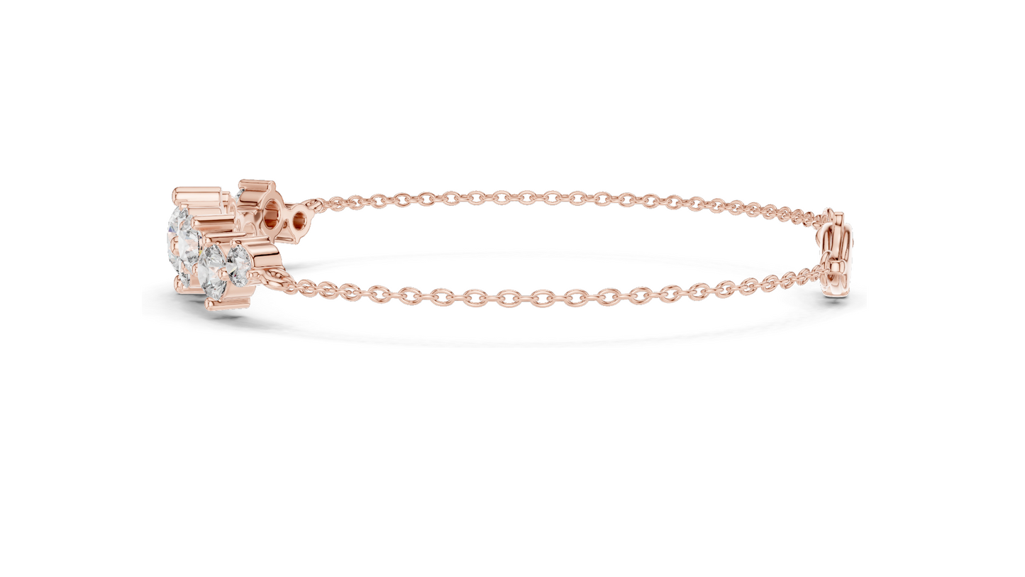 3.03 CT Lab Diamond Bracelet | Round Brilliant Cut | 18KT, 14KT, 10KT Gold & 925 Silver | Rose, Yellow, White Gold Options | Luxury Fine Jewelry