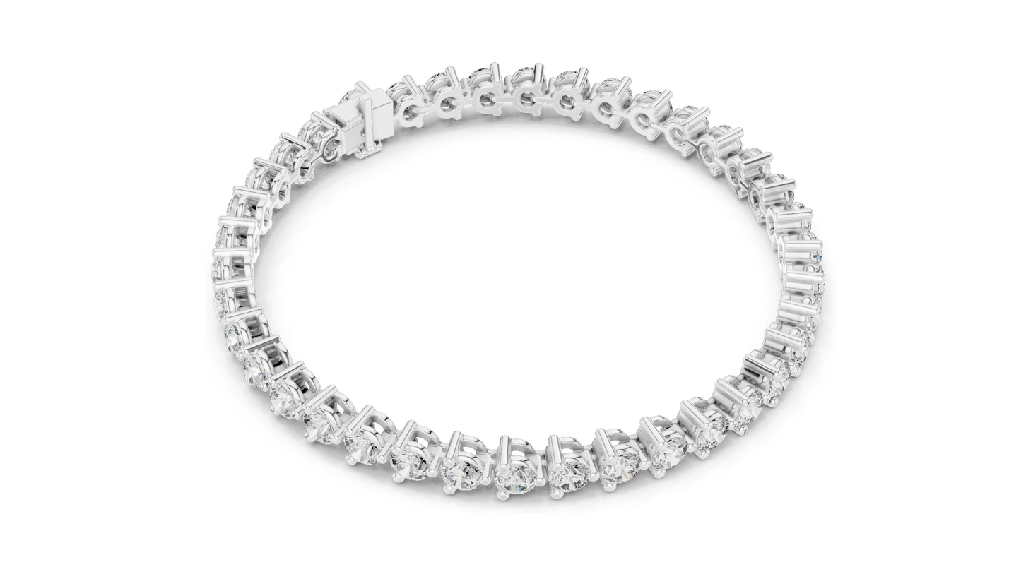 7.98 CT Lab-Created Diamond Tennis Bracelet | Round Brilliant Cut | 18KT, 14KT, 10KT Gold & 925 Silver | Moissanite Option | Rose, Yellow, White Gold