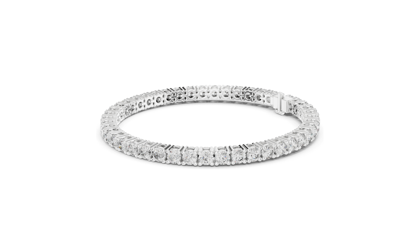 7.425 CT Lab Diamond Tennis Bracelet | Round Brilliant Cut | 10KT, 14KT, 18KT Gold & 925 Silver | Rose, Yellow, White Gold Options | Luxury Fine Jewelry