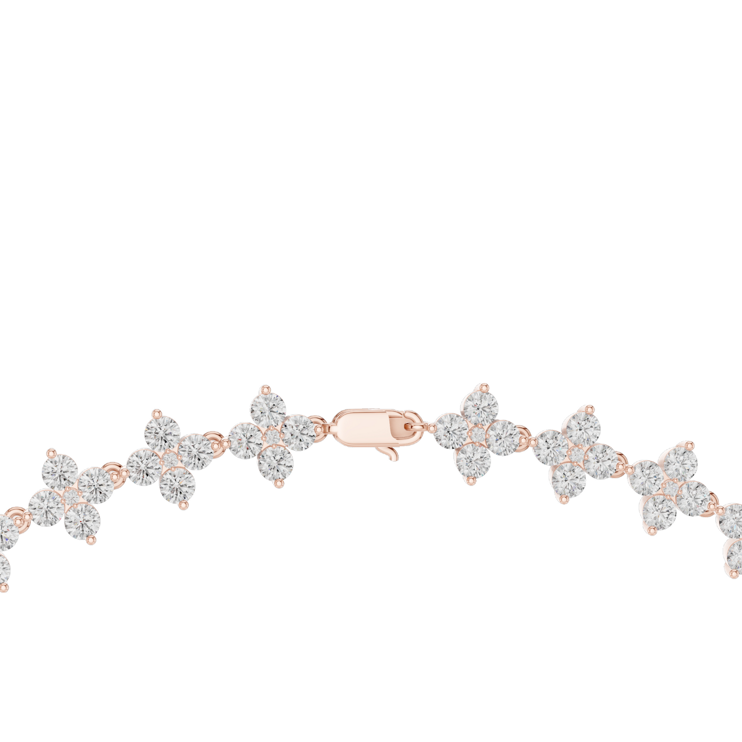19.8 CT Lab Diamond Flower Necklace | VVS-VS EF CVD Diamonds | 18KT, 14KT, Rose, Yellow, White Gold | Luxury Fine Jewelry
