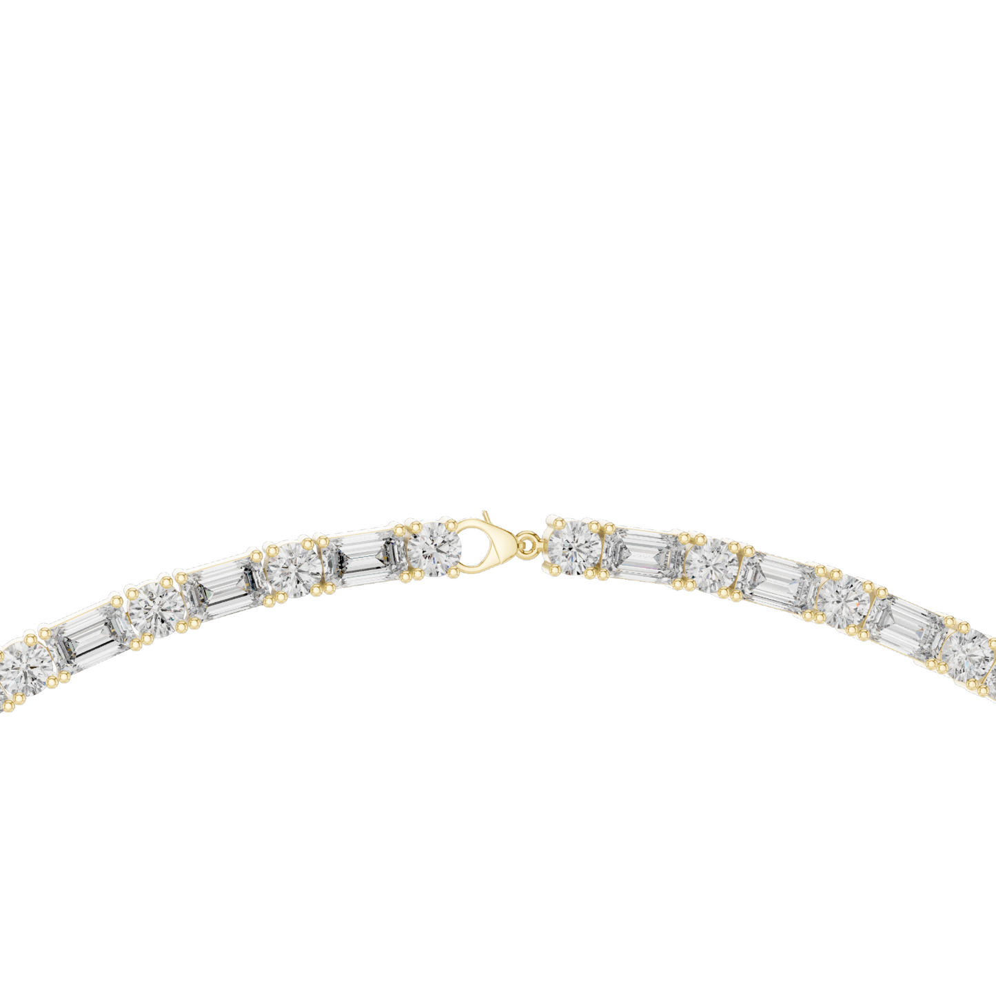 18.446 CT Lab Grown Diamond Necklace | Round & Baguette Cut | 18KT, 14KT, 18KT Gold | Rose, Yellow, White Gold | Luxury Fine Jewelry